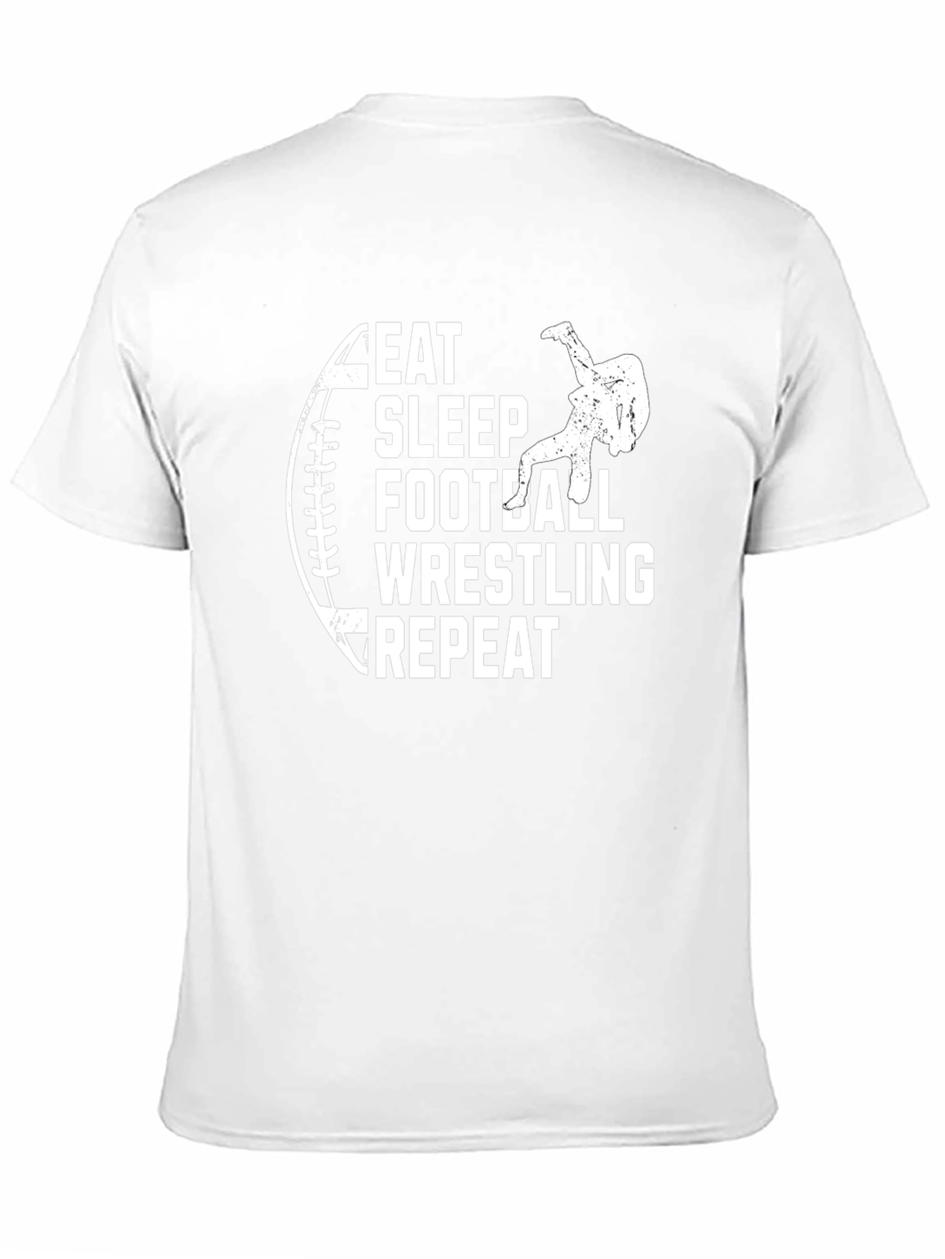 Eat Sleep Football Wrestling Repeat Black T-Shirt