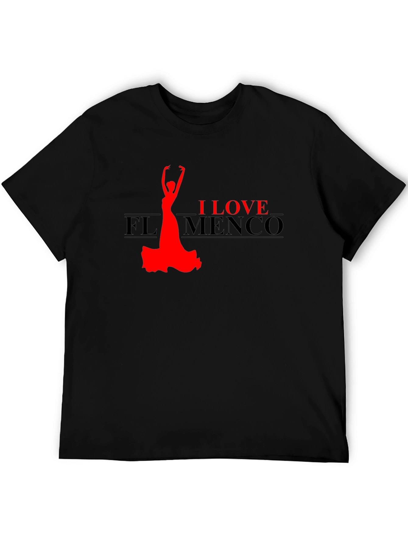 I Love Flamenco Black T-Shirt Dance Passion