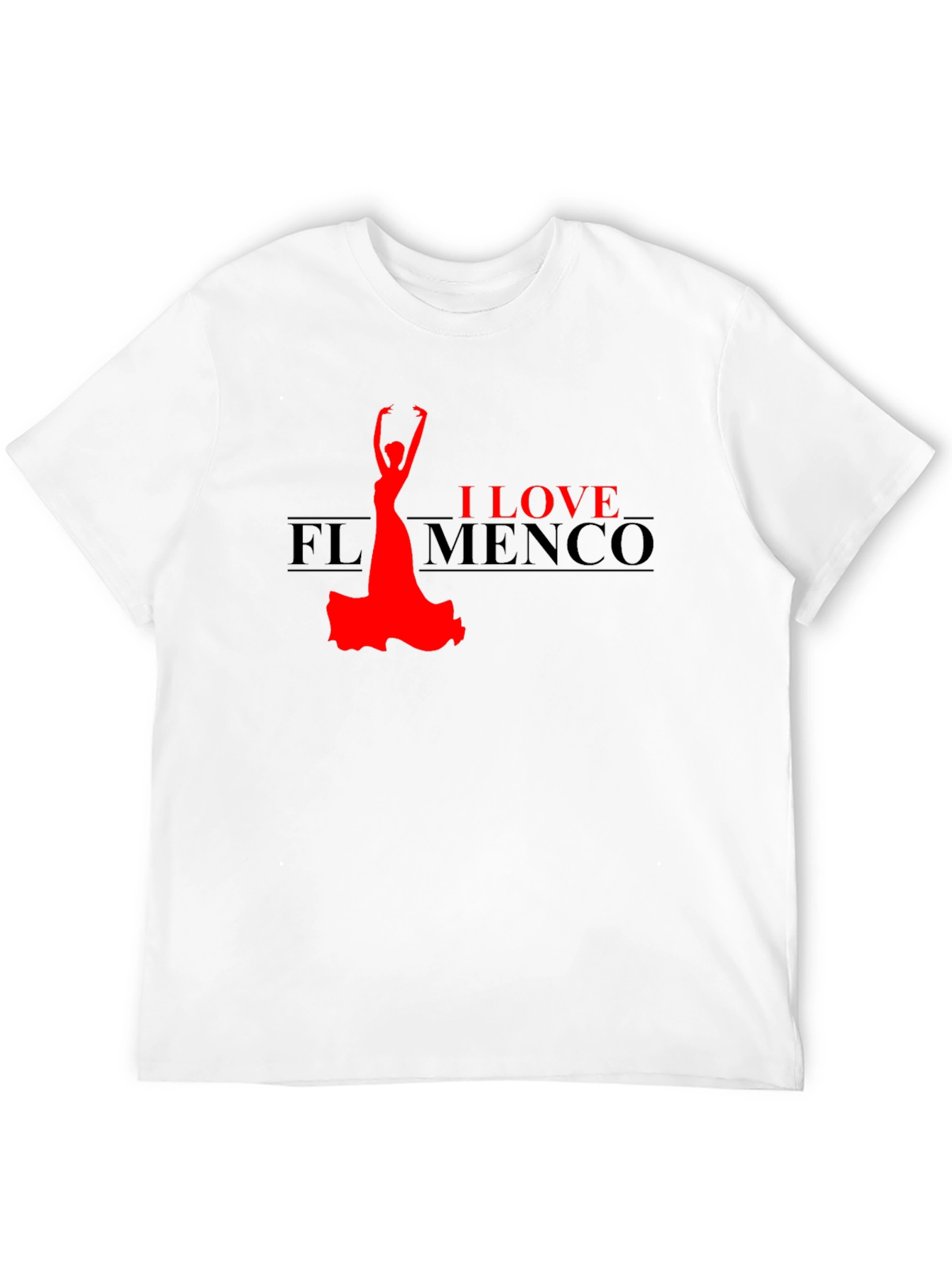 I Love Flamenco Black T-Shirt Dance Passion