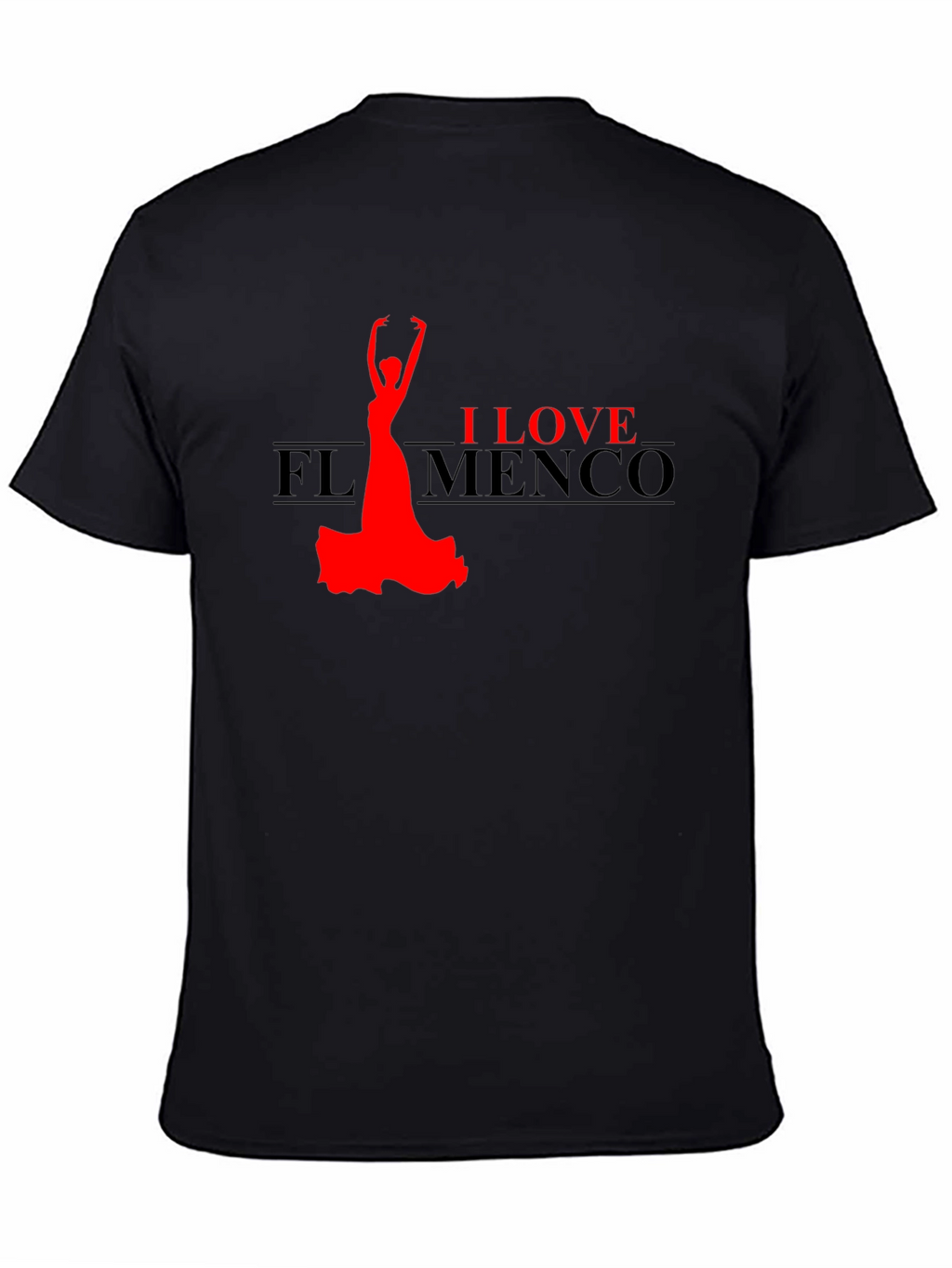 I Love Flamenco Black T-Shirt Dance Passion