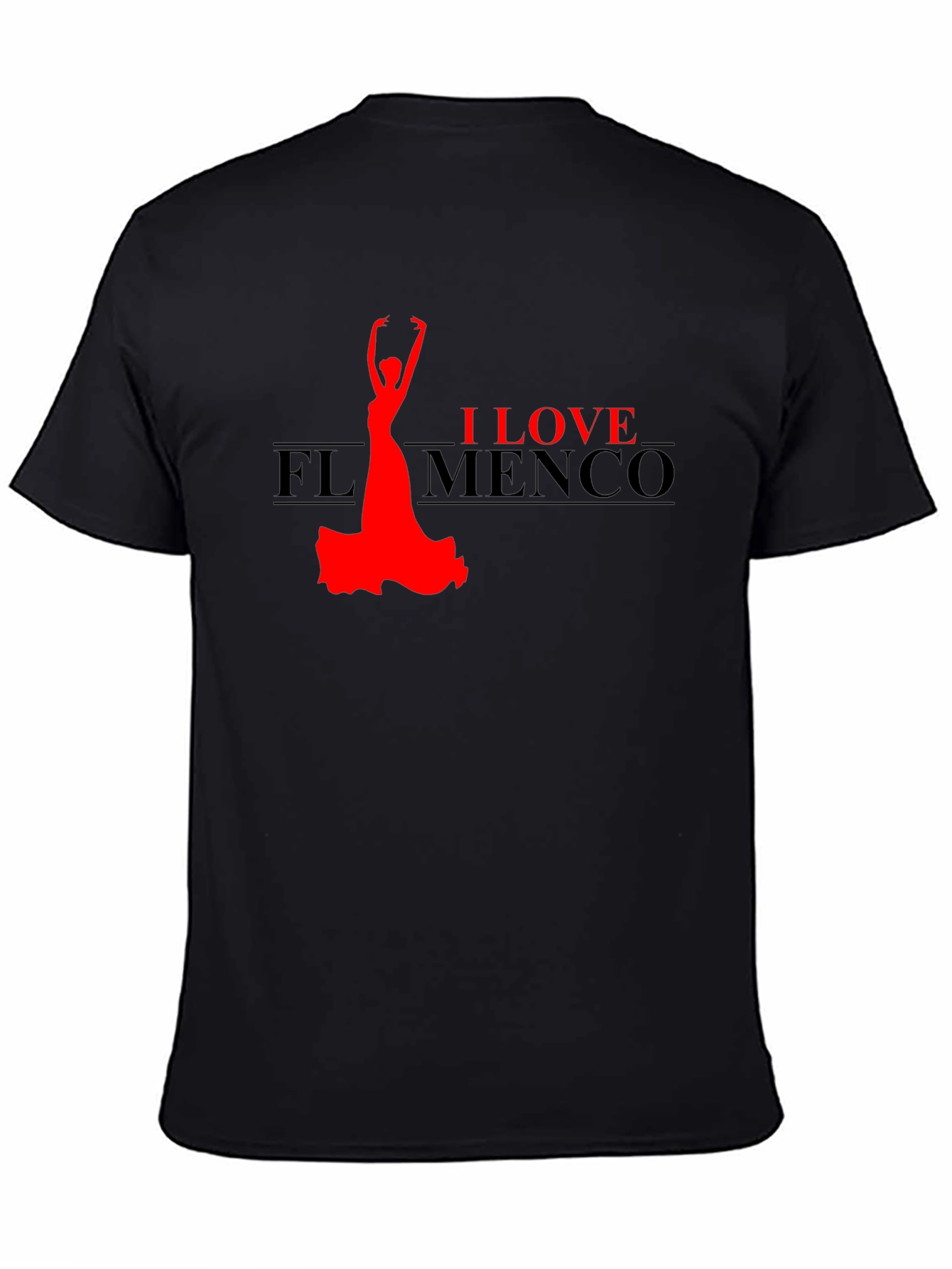 I Love Flamenco Black T-Shirt Dance Passion