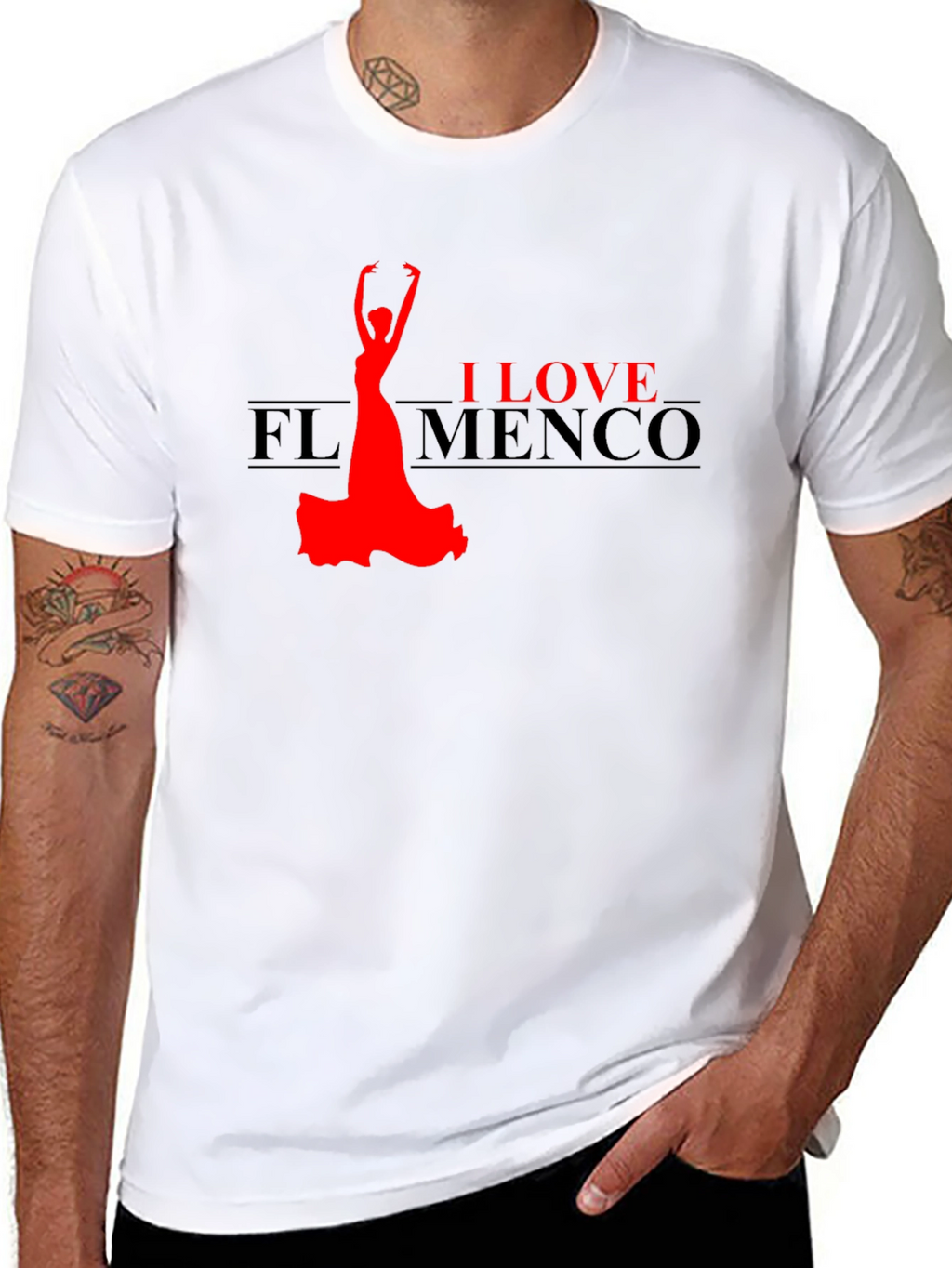 I Love Flamenco Black T-Shirt Dance Passion