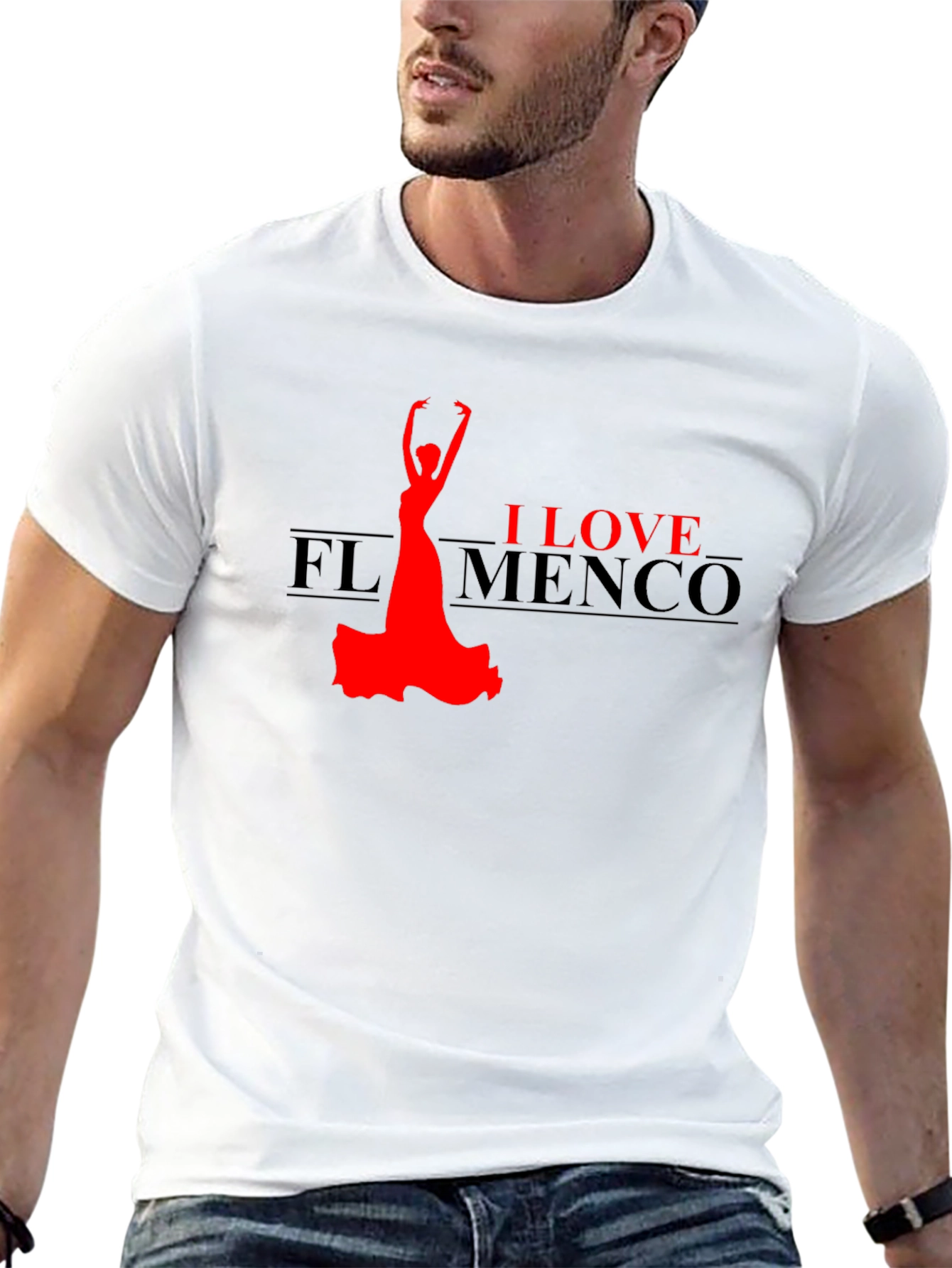 I Love Flamenco Black T-Shirt Dance Passion