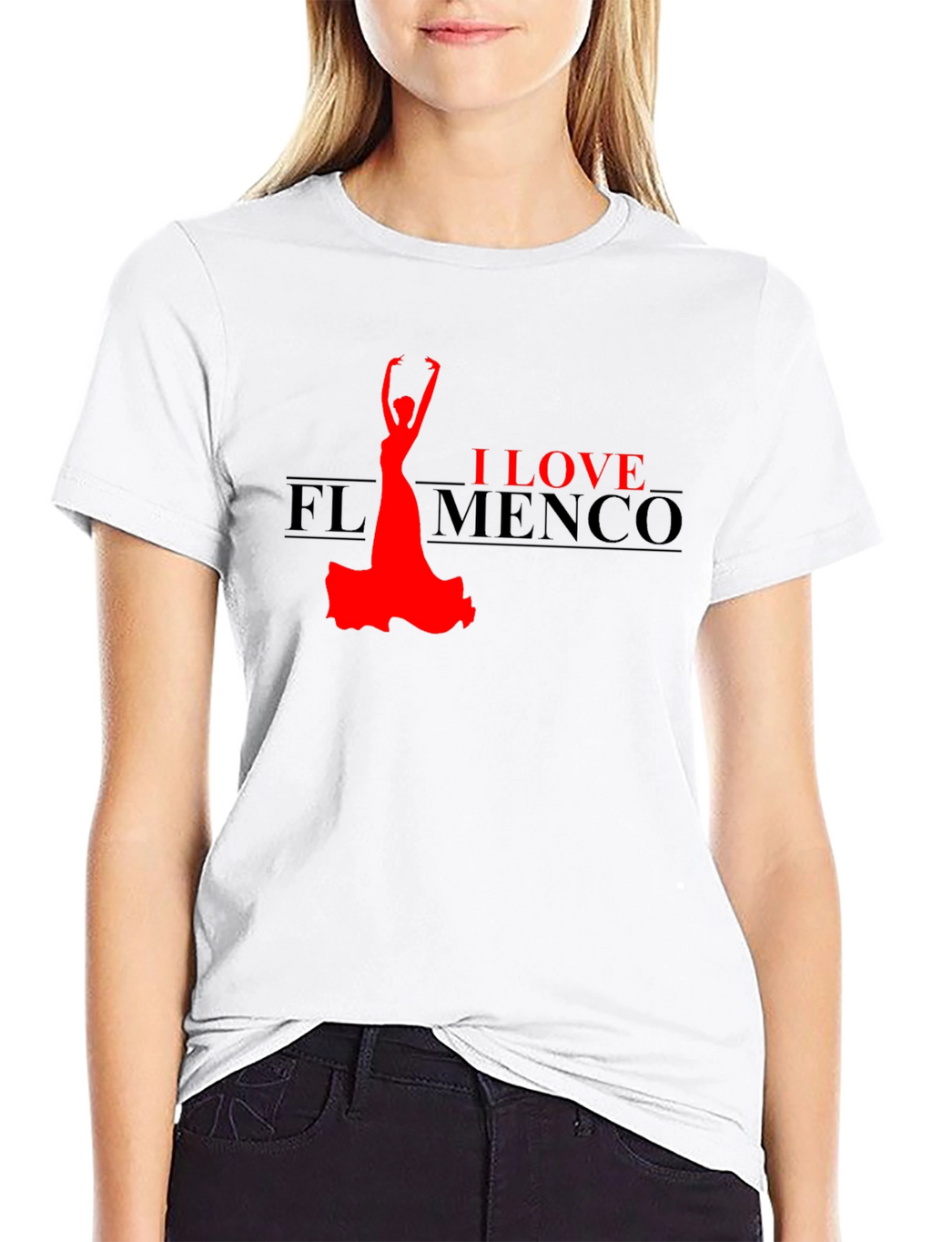 I Love Flamenco Black T-Shirt Dance Passion
