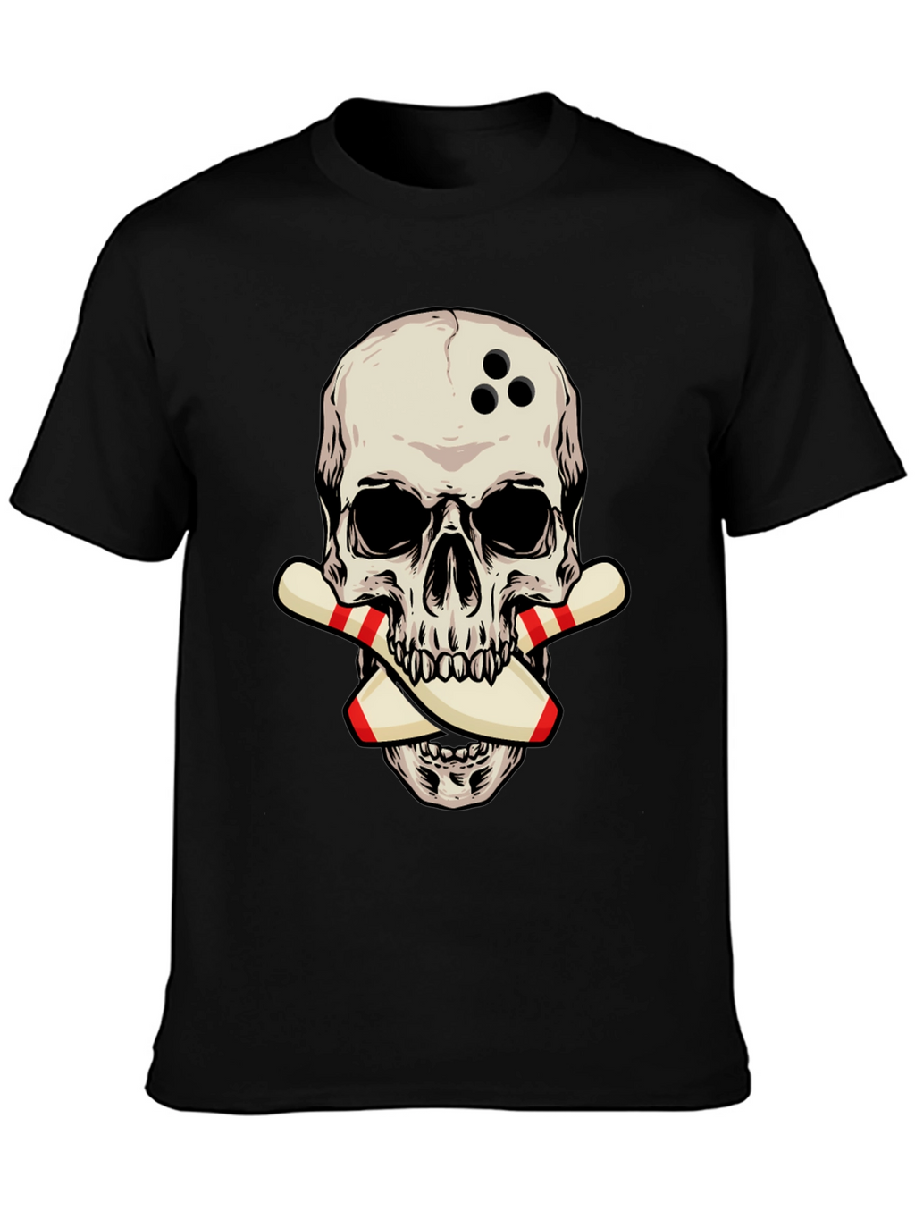 Bowling Skull Graphic Tee - Strike a Stylish Look