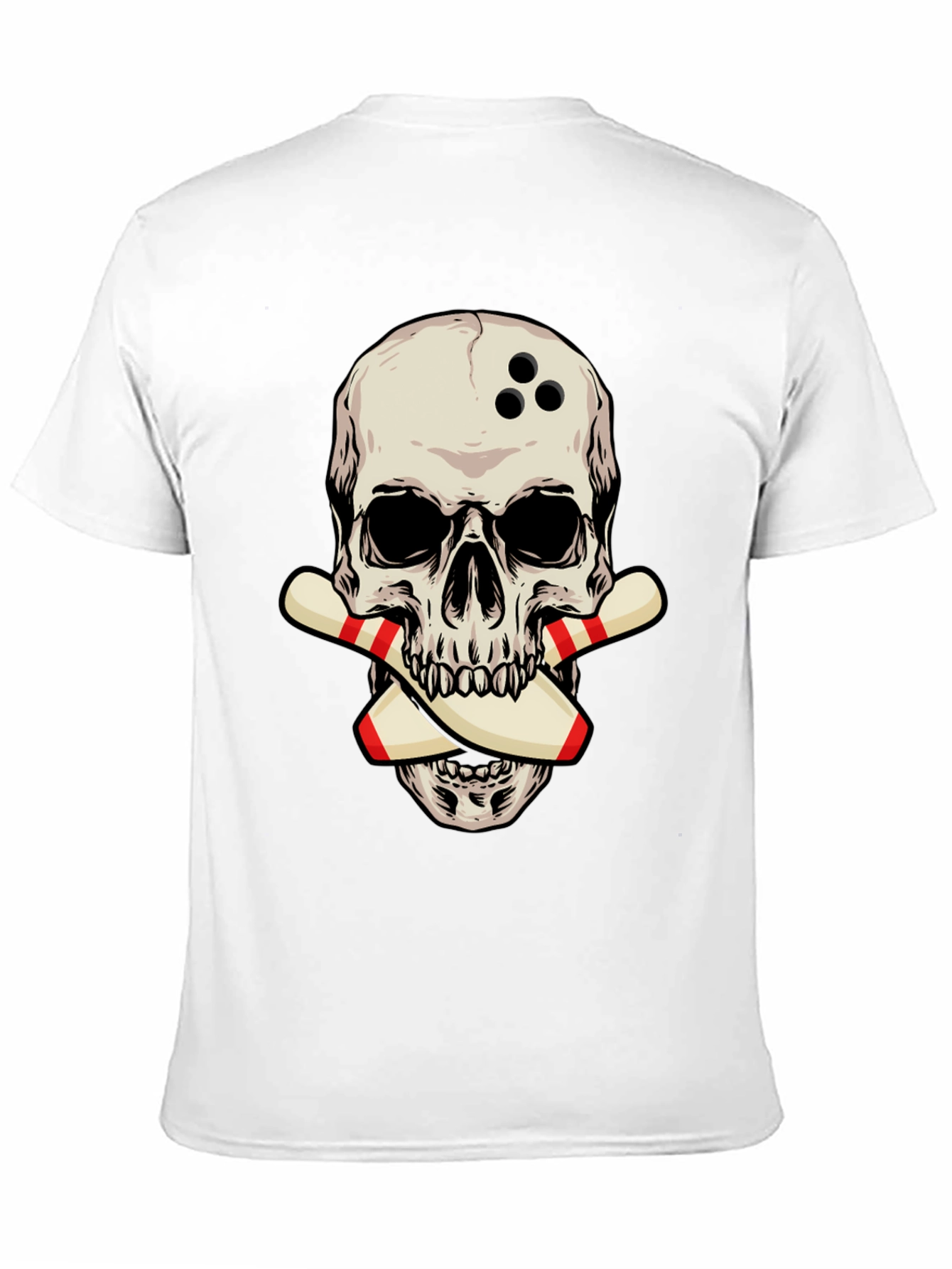 Bowling Skull Graphic Tee - Strike a Stylish Look