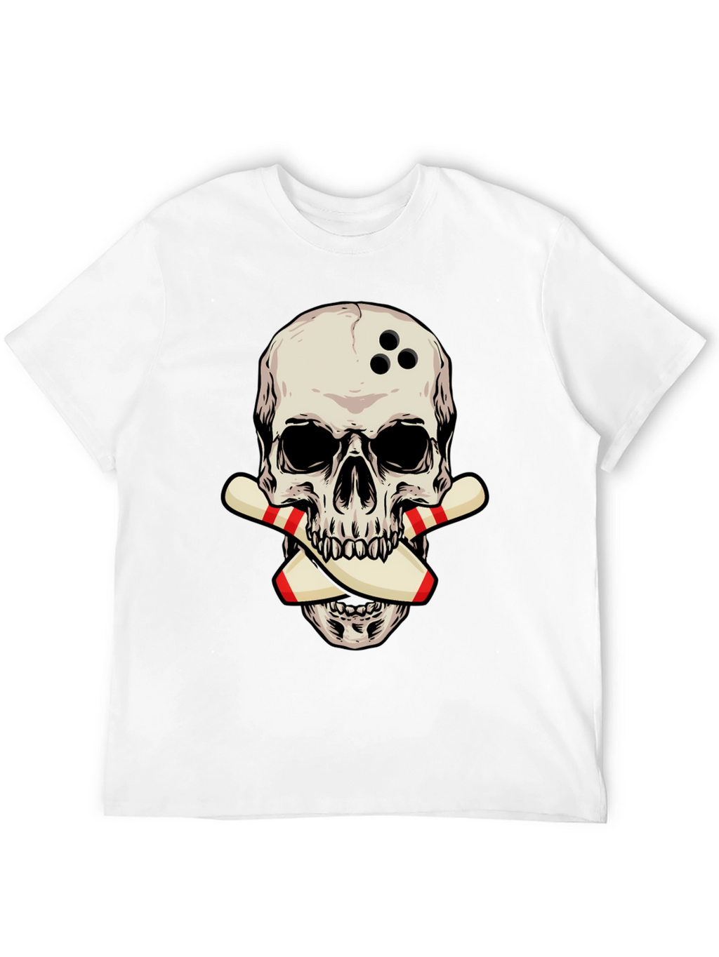 Bowling Skull Graphic Tee - Strike a Stylish Look