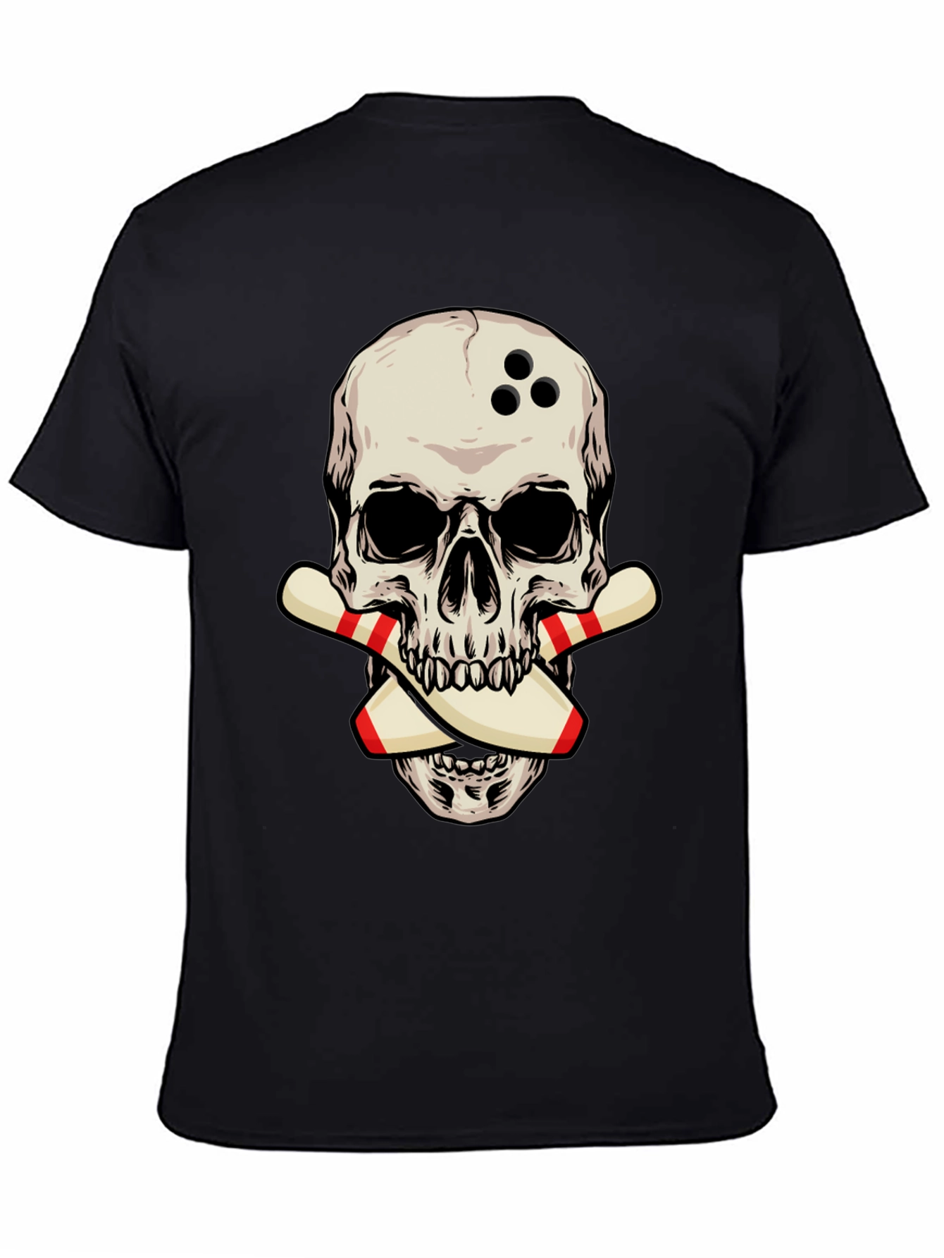 Bowling Skull Graphic Tee - Strike a Stylish Look