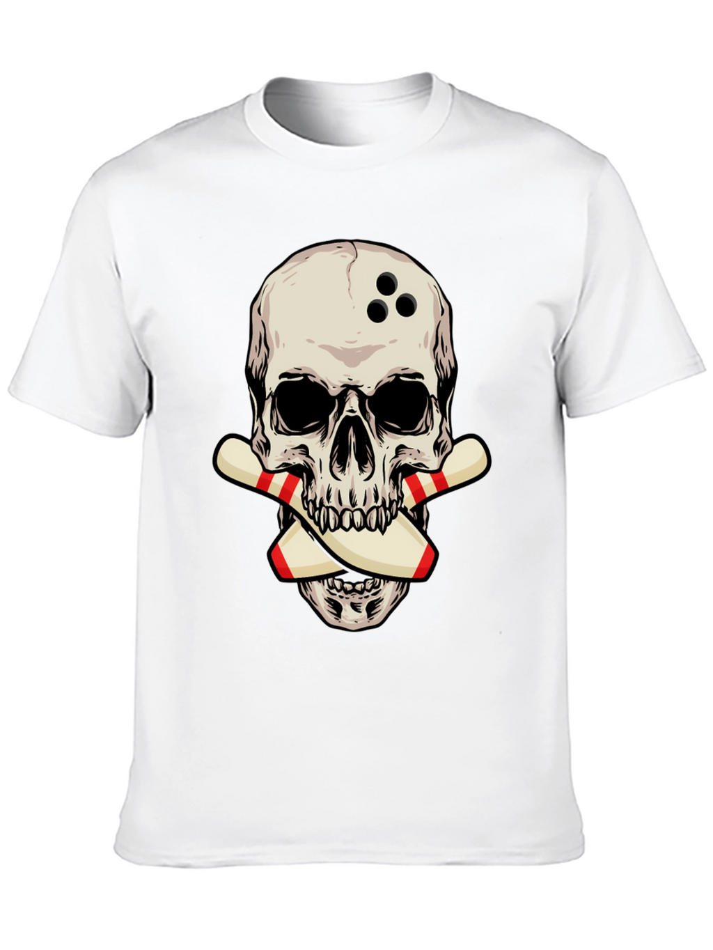 Bowling Skull Graphic Tee - Strike a Stylish Look