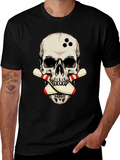 Bowling Skull Graphic Tee - Strike a Stylish Look