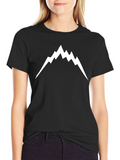 Mountain Peak Graphic Tee - Black Cotton Shirt