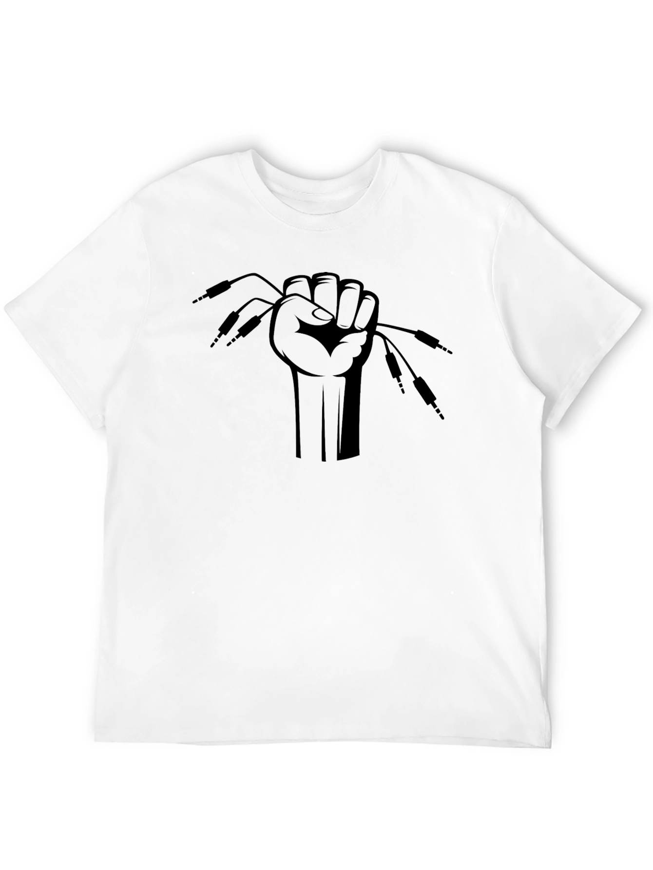 Music Power Fist Graphic T-Shirt - Black
