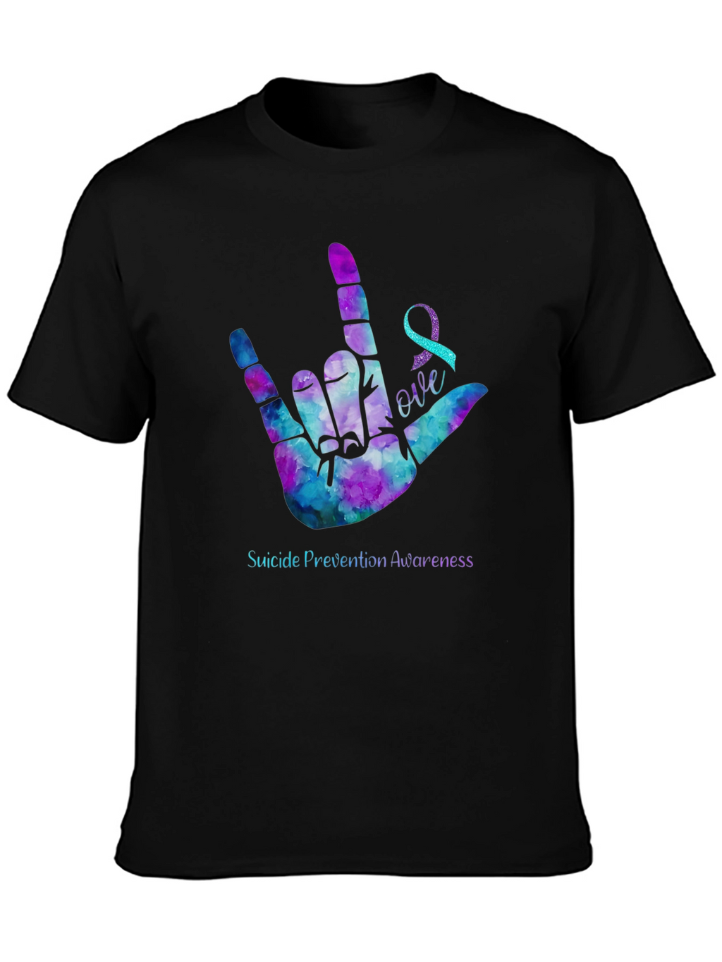 Suicide Prevention Awareness T-Shirt I Love You Hand Sign