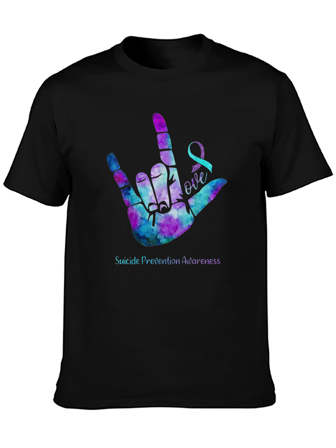 Suicide Prevention Awareness T-Shirt I Love You Hand Sign