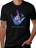Suicide Prevention Awareness T-Shirt I Love You Hand Sign