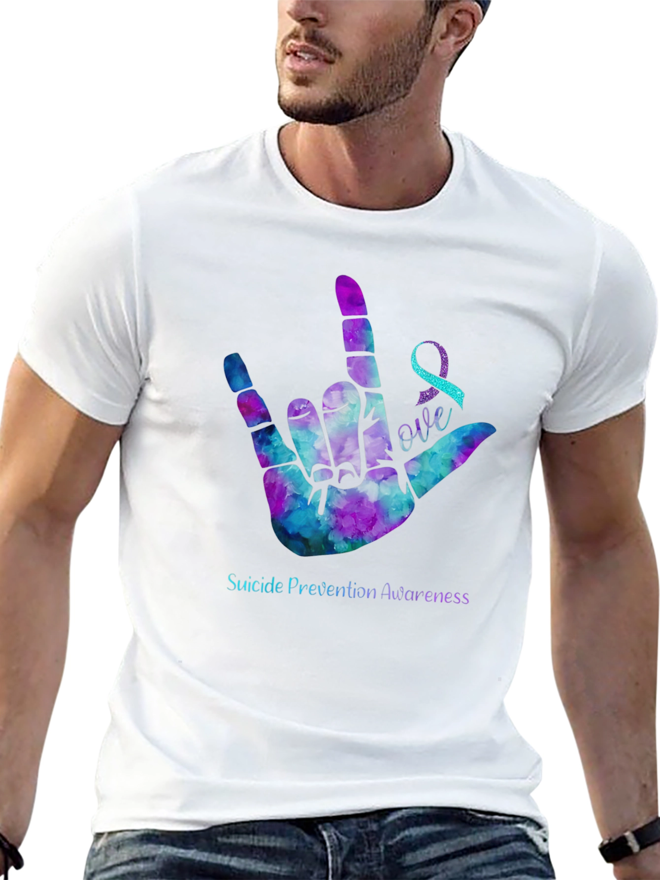 Suicide Prevention Awareness T-Shirt I Love You Hand Sign