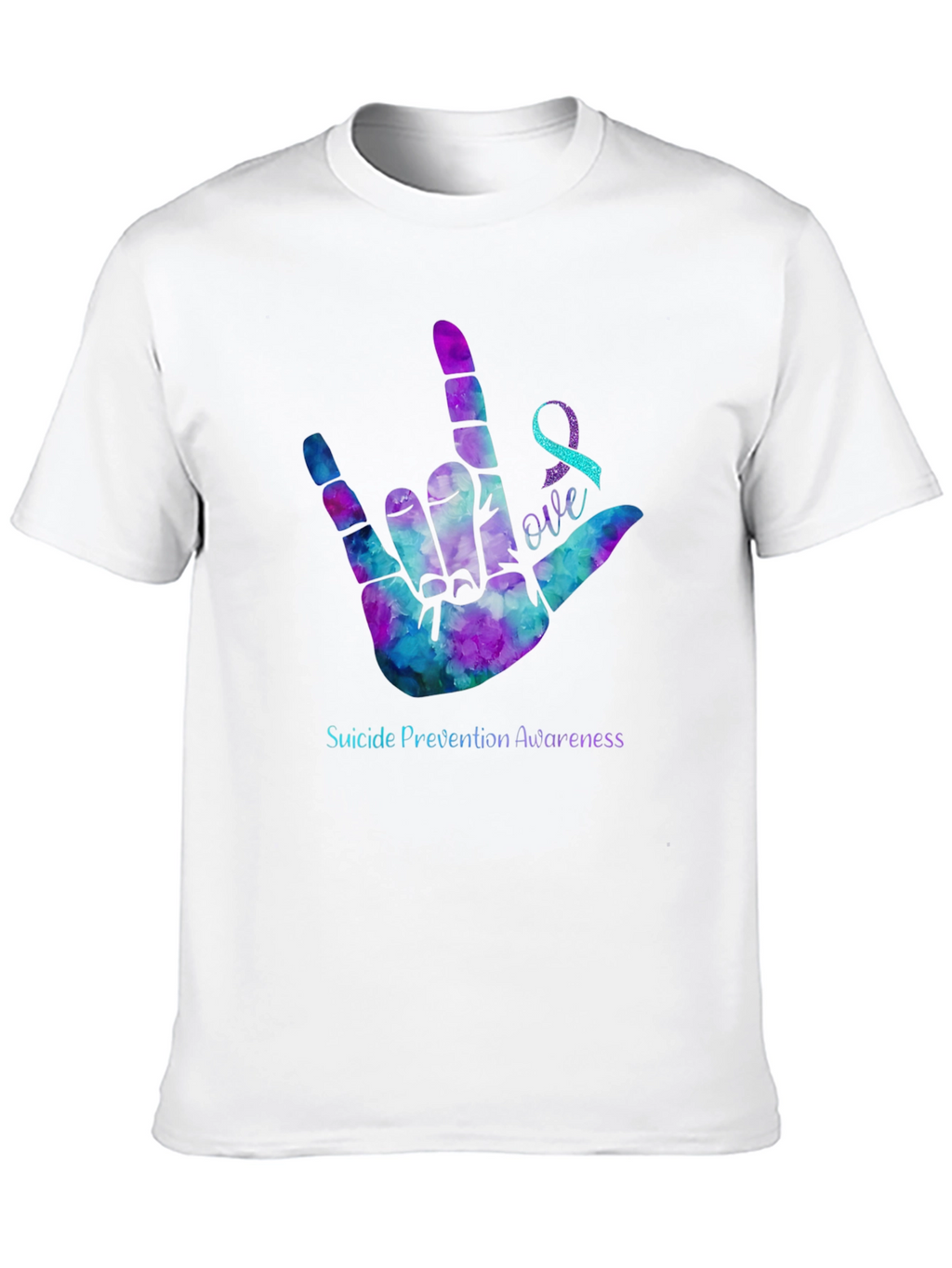 Suicide Prevention Awareness T-Shirt I Love You Hand Sign