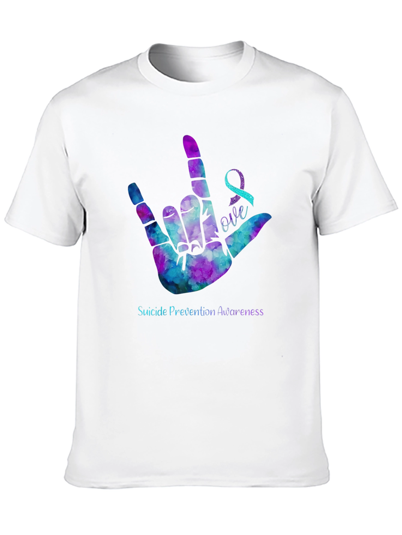 Suicide Prevention Awareness T-Shirt I Love You Hand Sign