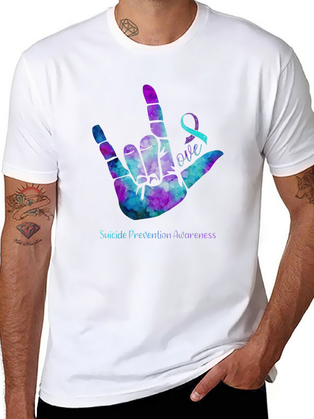 Suicide Prevention Awareness T-Shirt I Love You Hand Sign