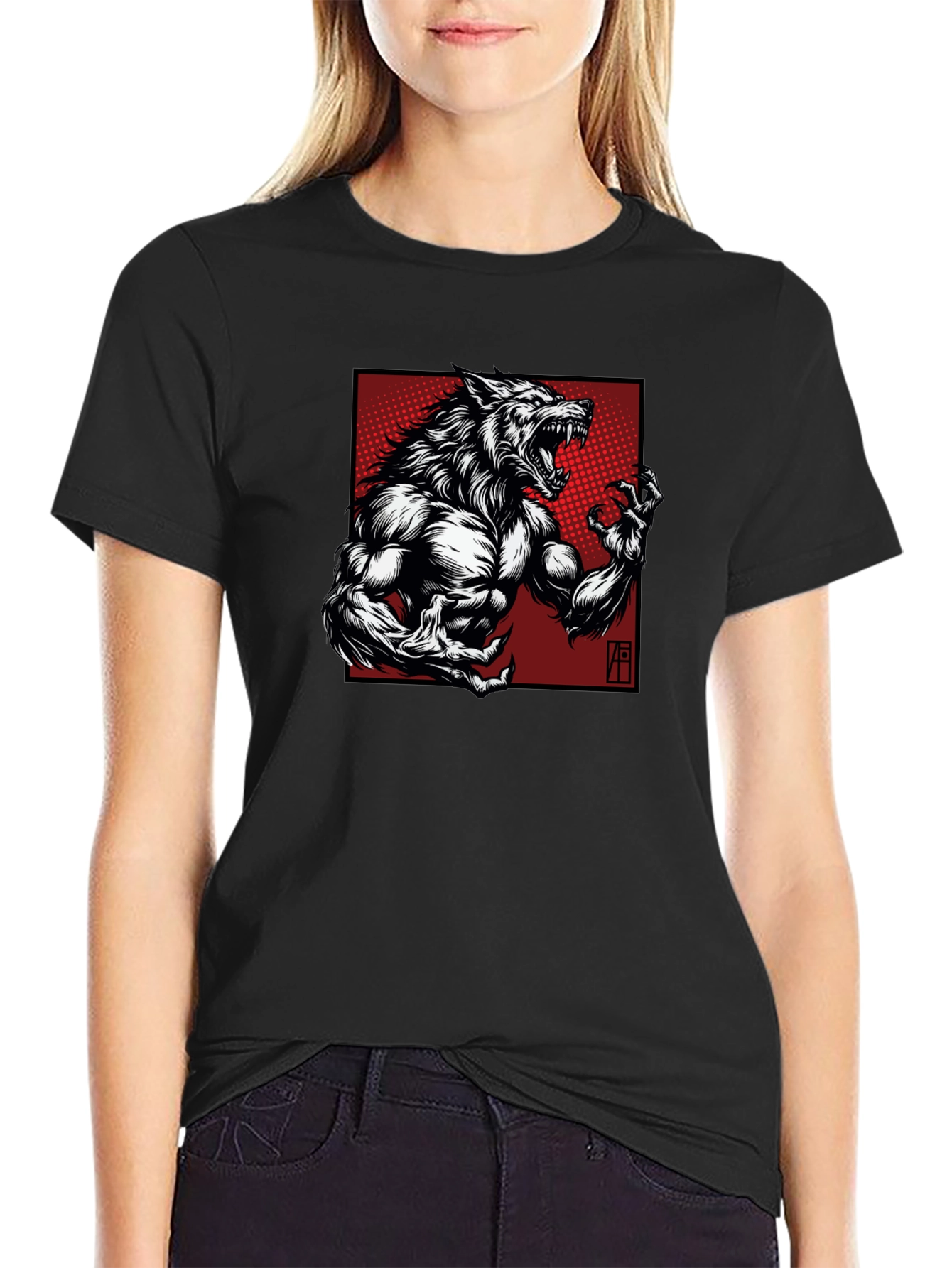Werewolf Graphic T-Shirt - Bold Black Tee
