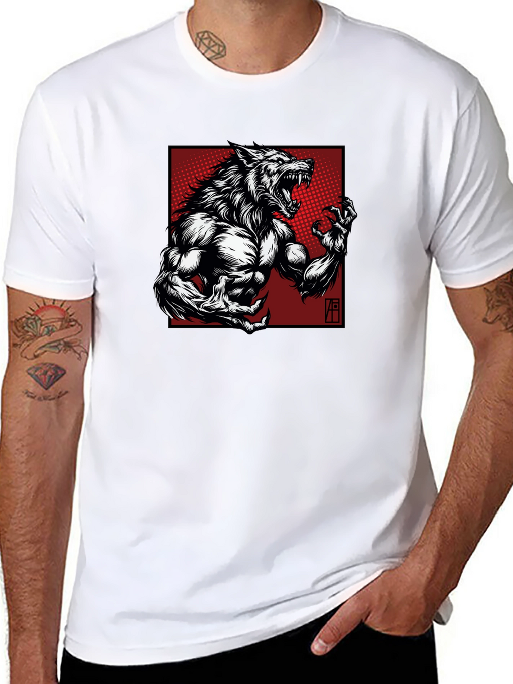 Werewolf Graphic T-Shirt - Bold Black Tee