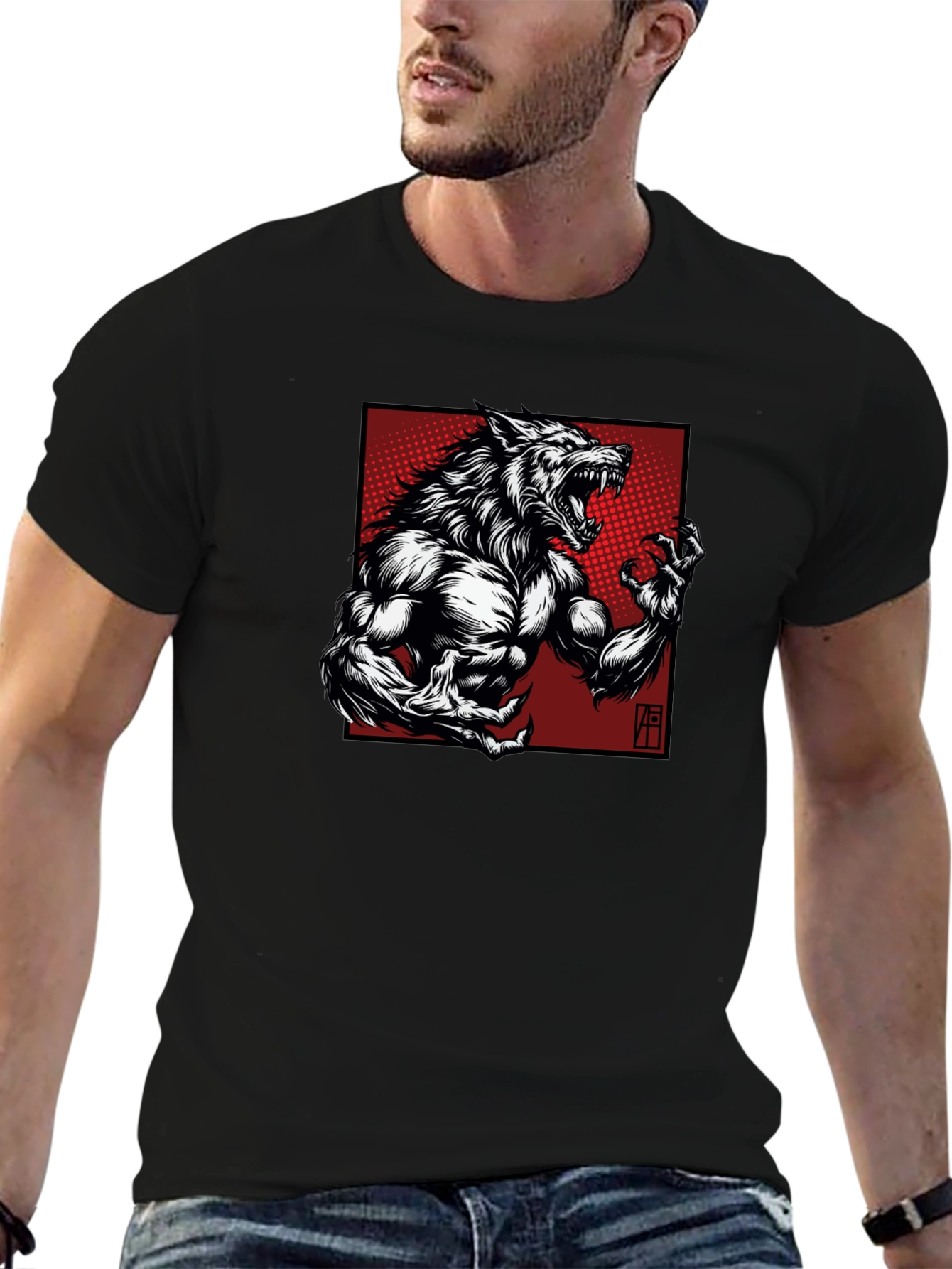 Werewolf Graphic T-Shirt - Bold Black Tee