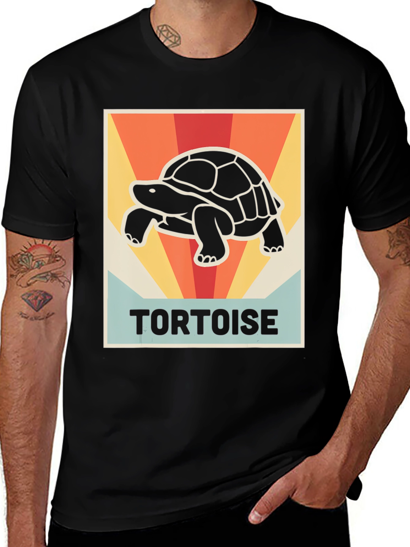 Retro Tortoise Graphic Tee - Vintage Style Shirt