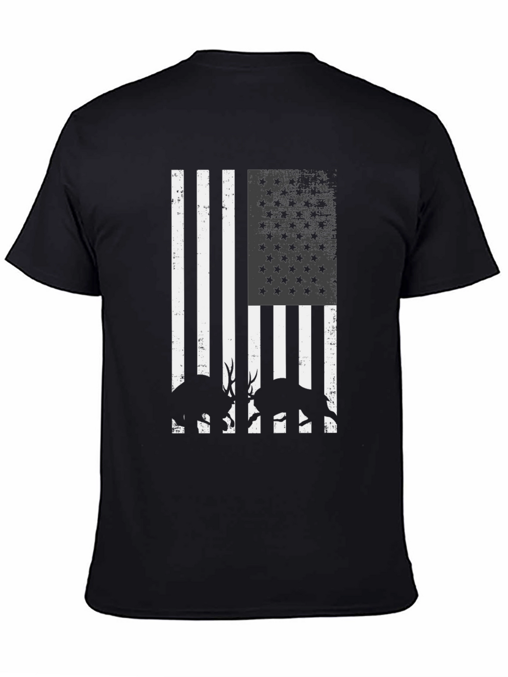 American Flag Deer Silhouette Graphic T-Shirt