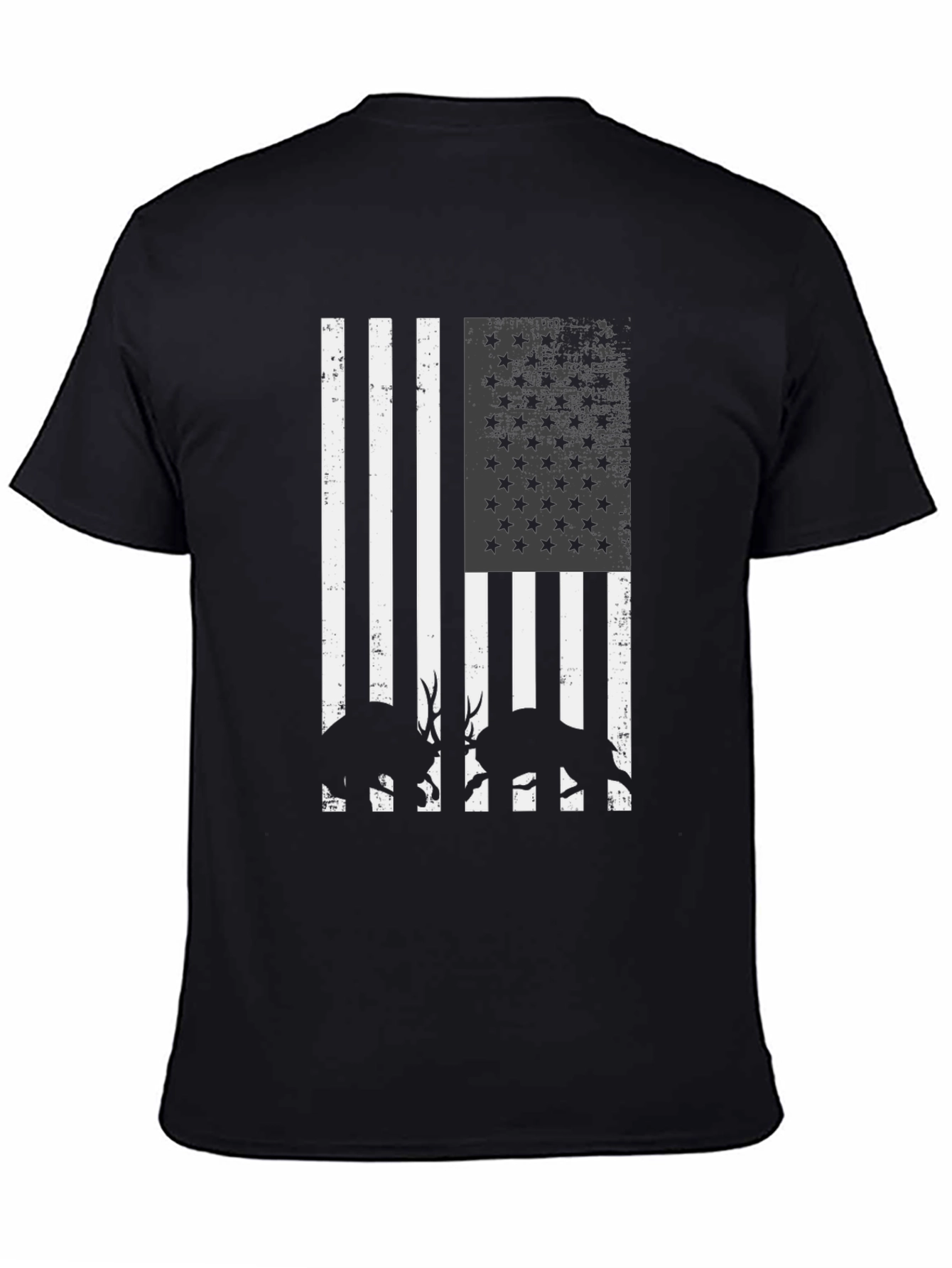American Flag Deer Silhouette Graphic T-Shirt