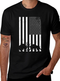 American Flag Deer Silhouette Graphic T-Shirt