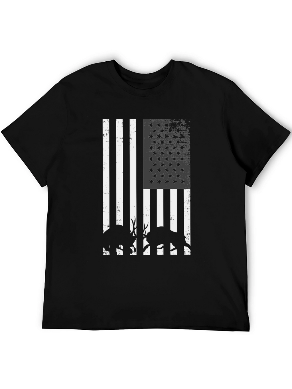 American Flag Deer Silhouette Graphic T-Shirt