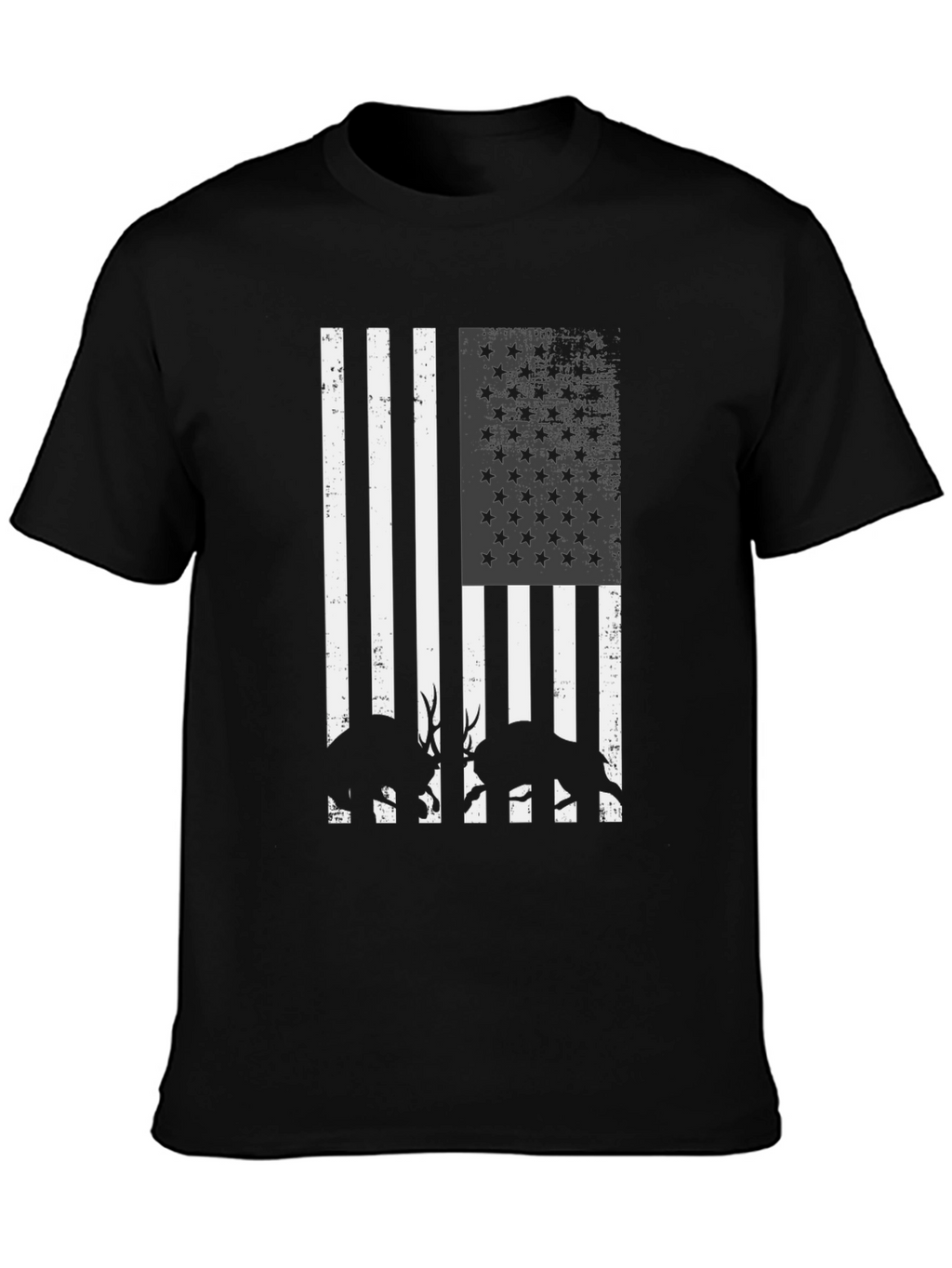 American Flag Deer Silhouette Graphic T-Shirt