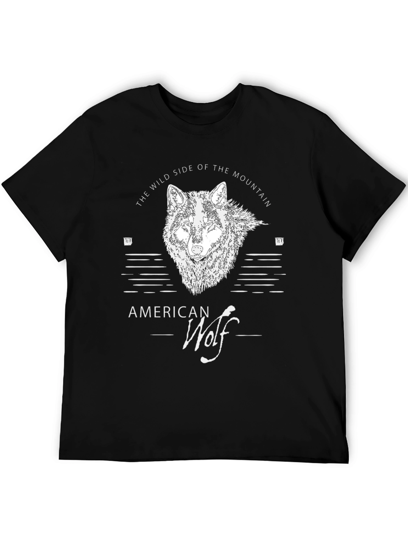 American Wolf Graphic T-Shirt - Wild Side of the Mountain Tee