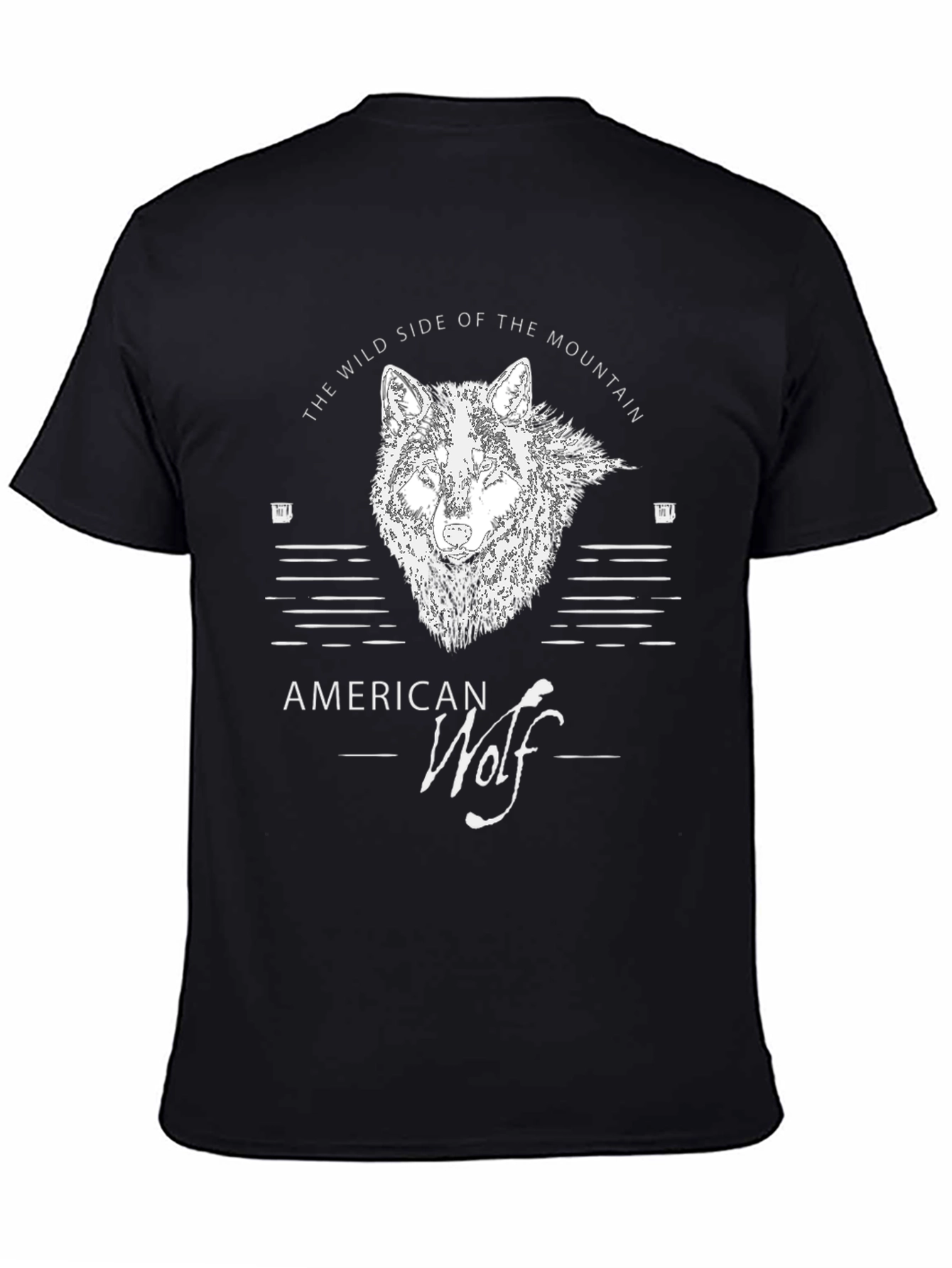American Wolf Graphic T-Shirt - Wild Side of the Mountain Tee