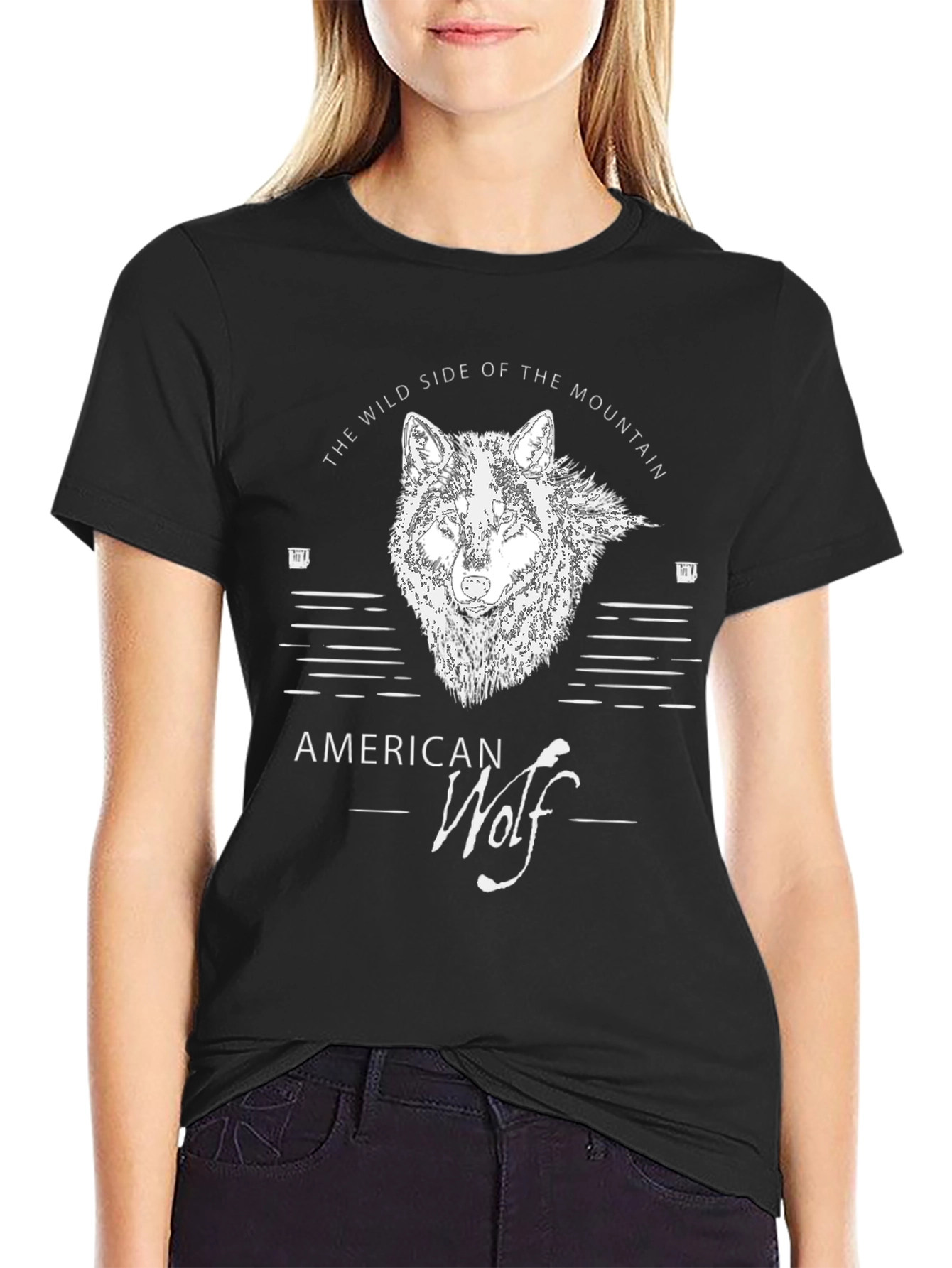 American Wolf Graphic T-Shirt - Wild Side of the Mountain Tee