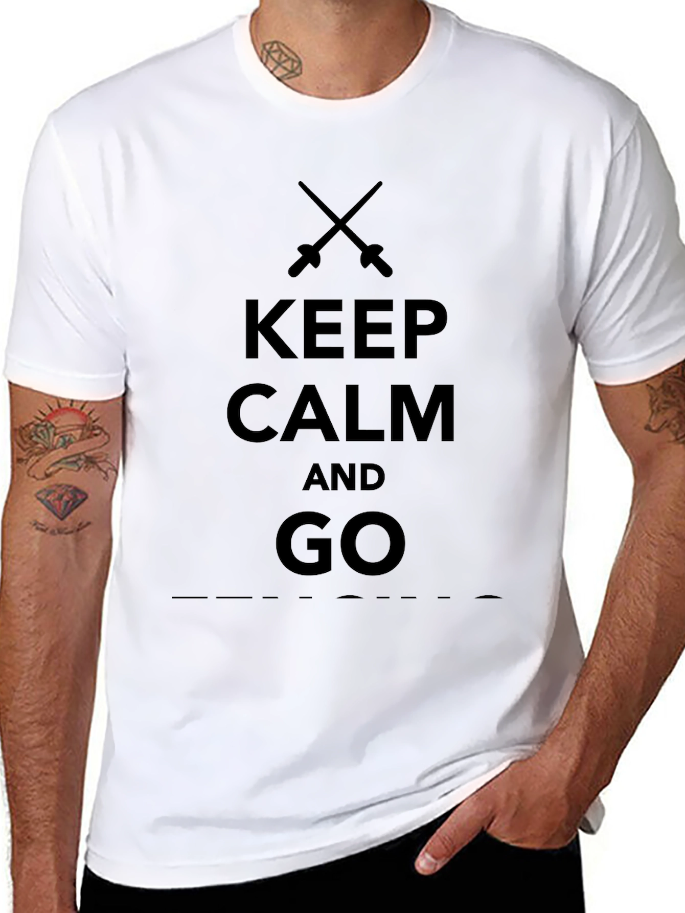 Keep Calm and Go Black Graphic T-Shirt