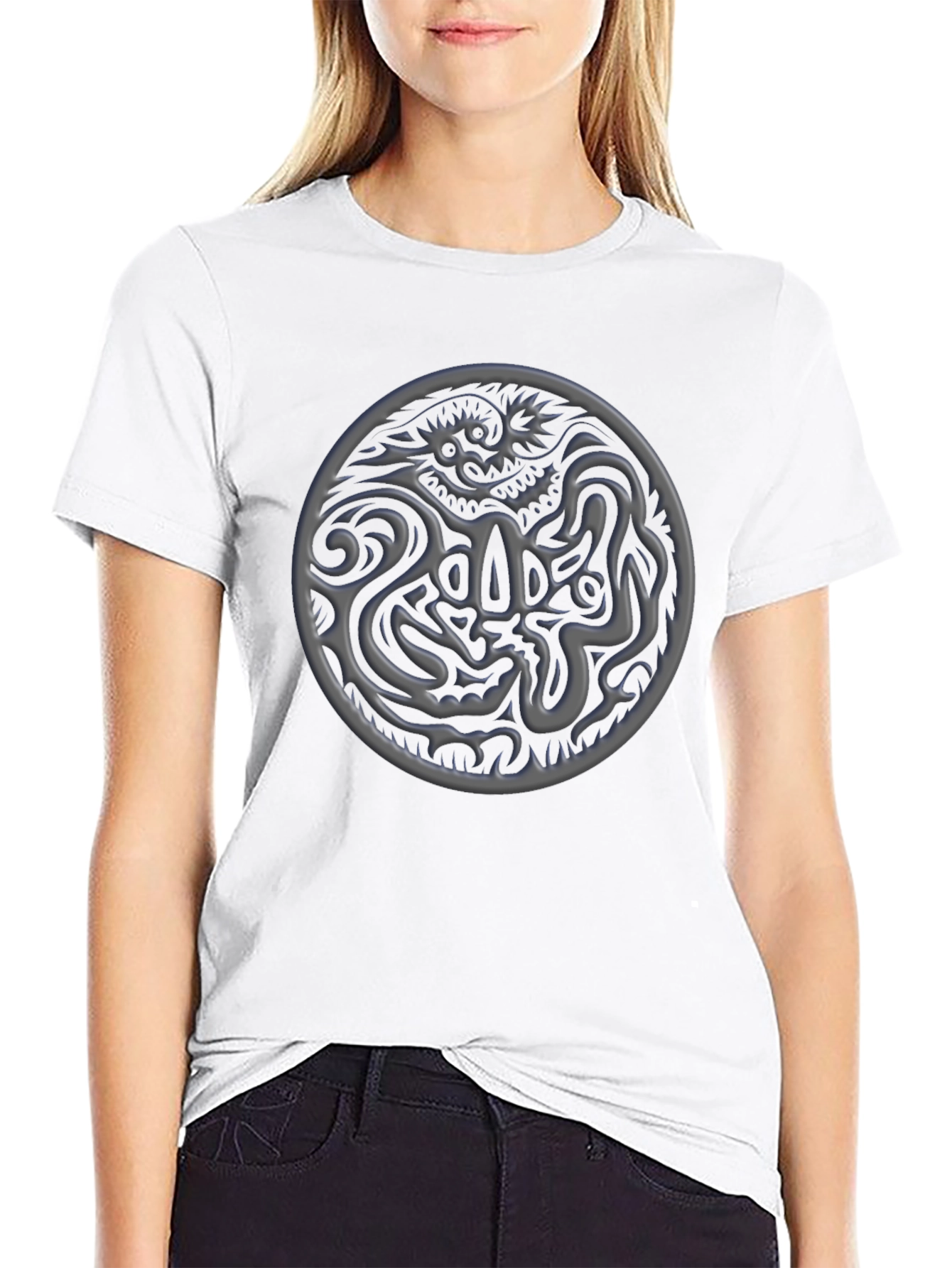 Dragon Emblem Graphic Tee - Stylish Black T-Shirt