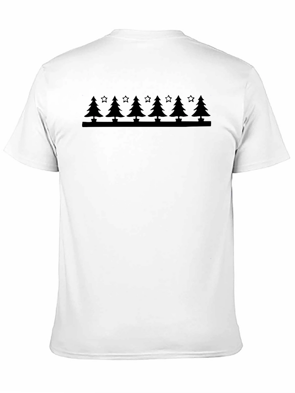 Festive Tree & Star Graphic Tee - Black