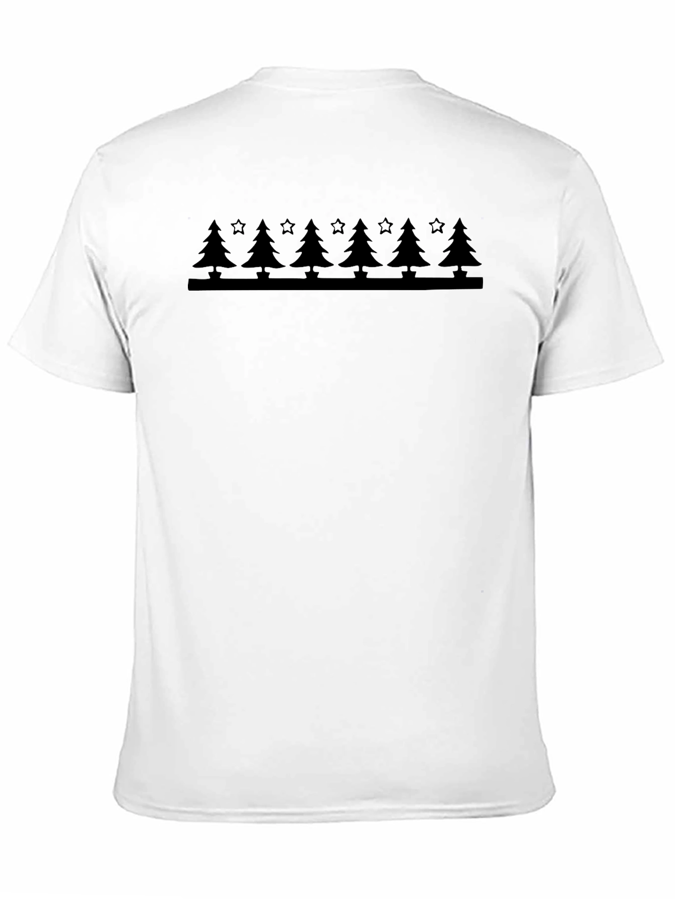 Festive Tree & Star Graphic Tee - Black