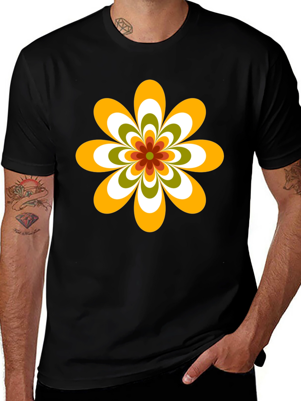 Retro Flower Graphic Tee - 70s Style