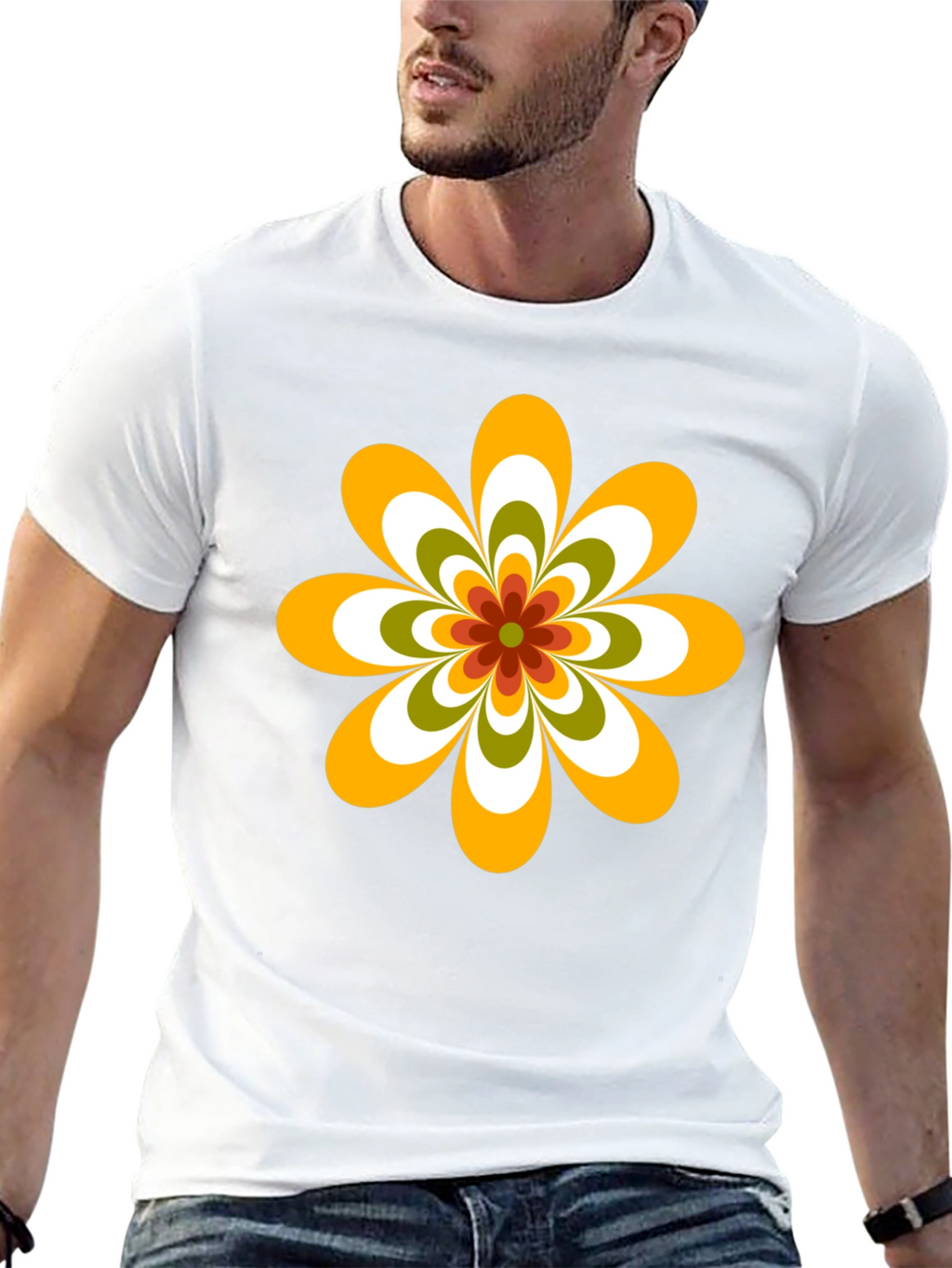 Retro Flower Graphic Tee - 70s Style