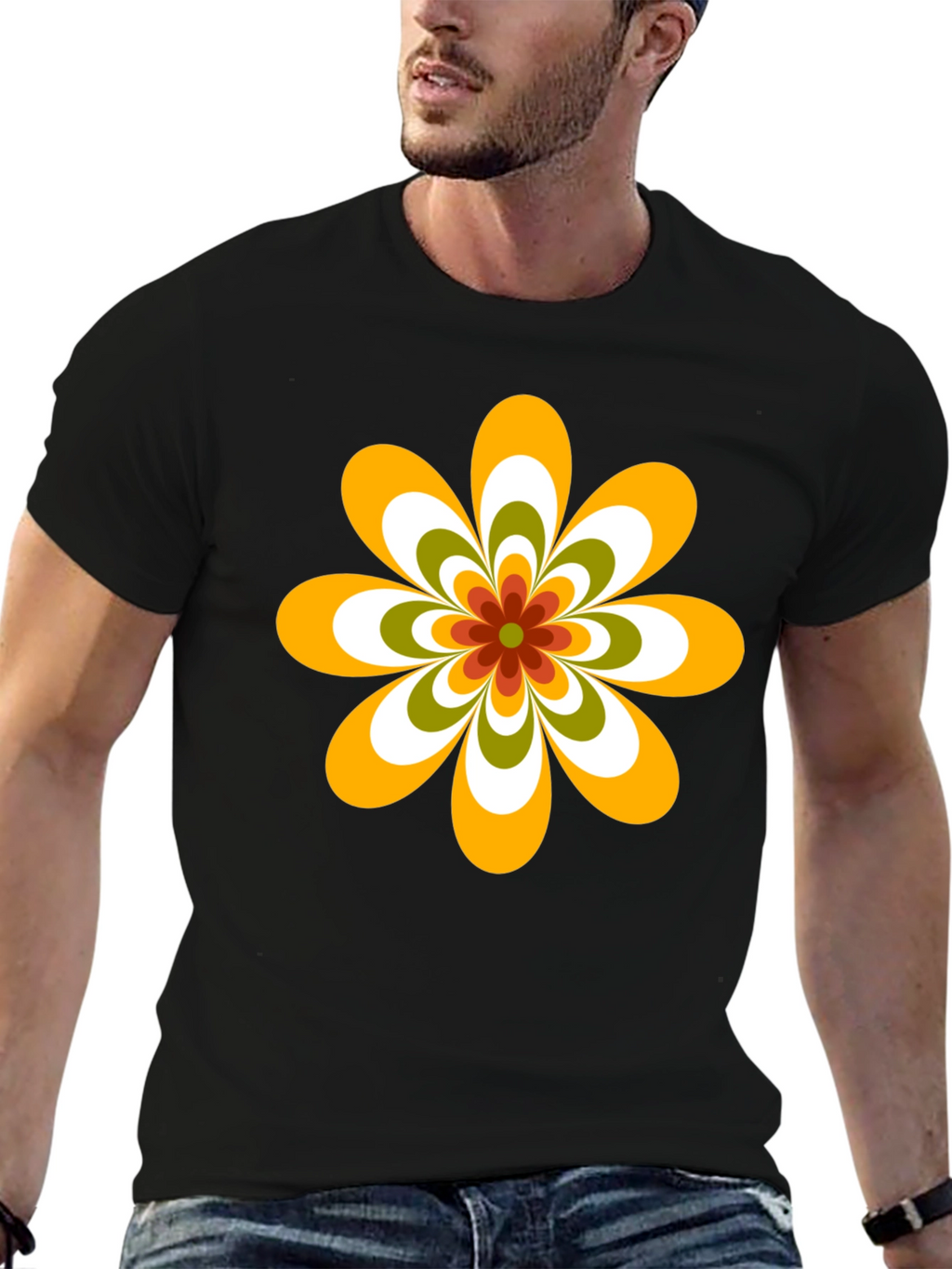 Retro Flower Graphic Tee - 70s Style