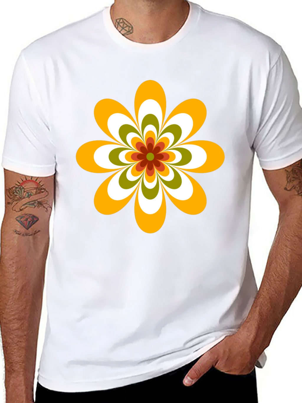 Retro Flower Graphic Tee - 70s Style