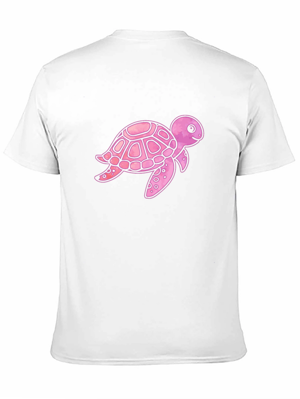 Pink Turtle Graphic Print Mens Black T-Shirt