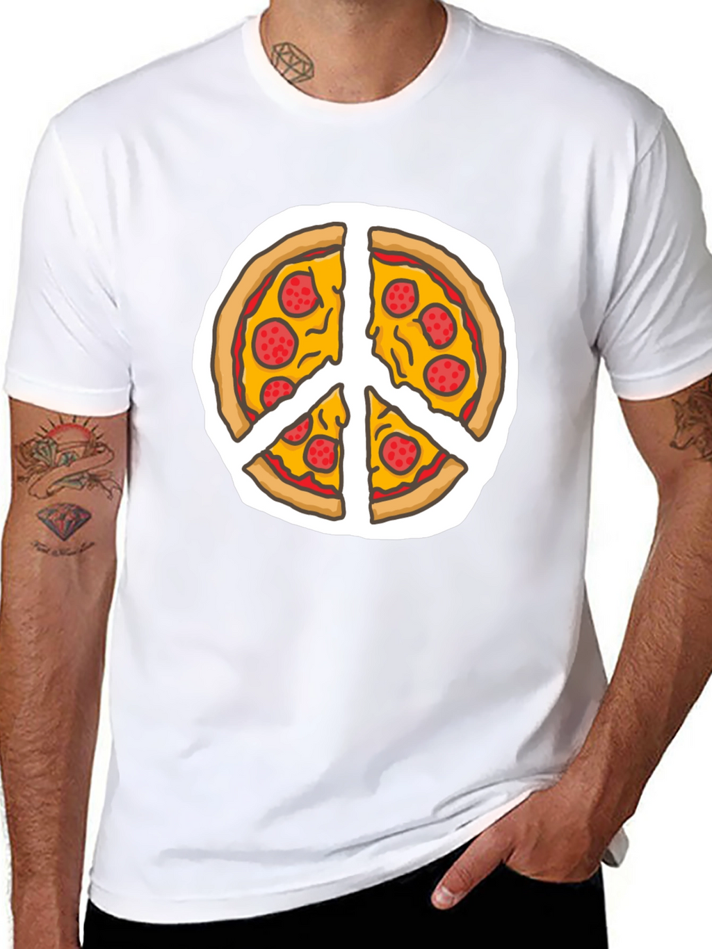 Pizza Peace Sign T-Shirt - Funny Foodie Tee