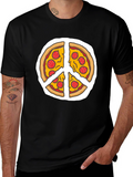 Pizza Peace Sign T-Shirt - Funny Foodie Tee