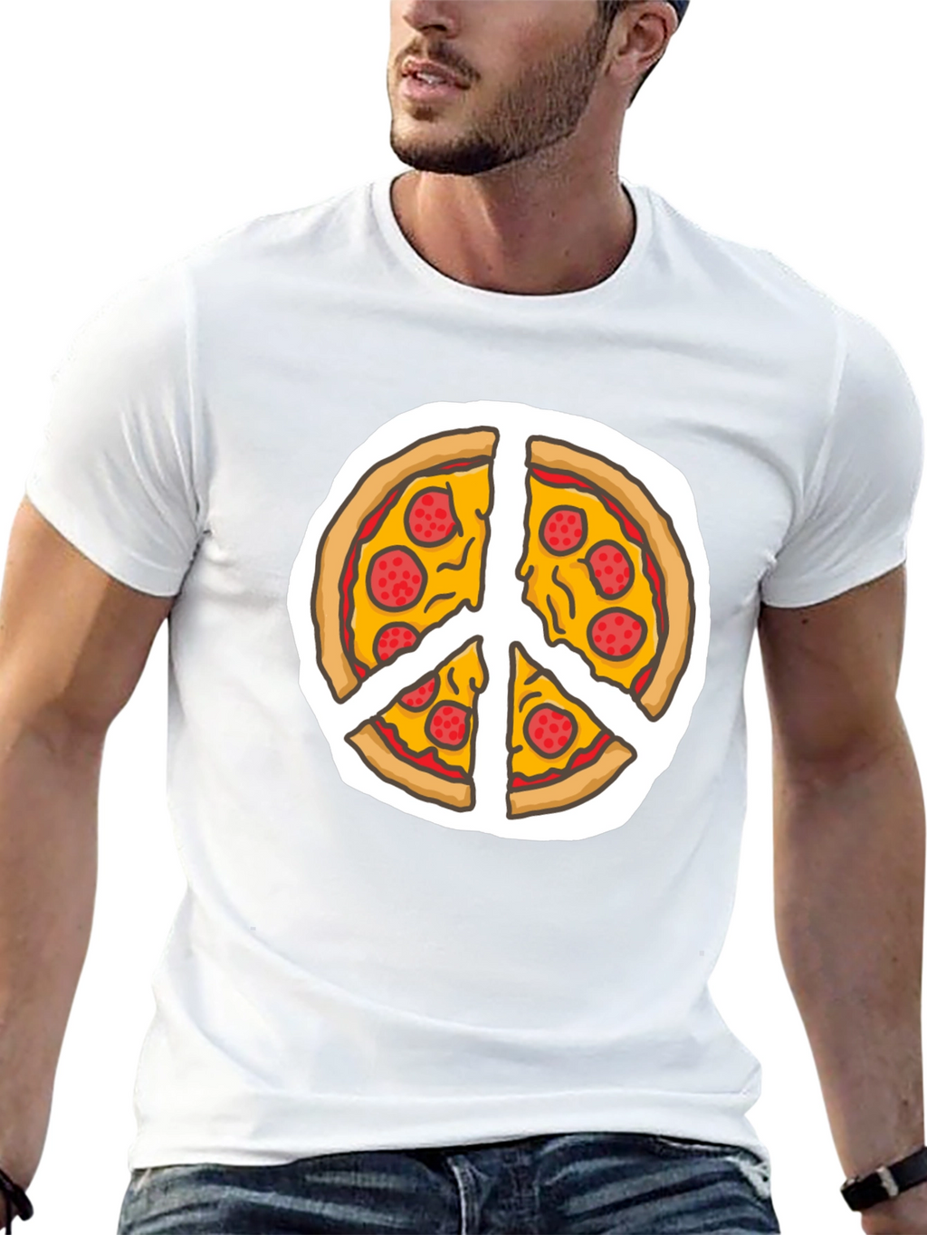 Pizza Peace Sign T-Shirt - Funny Foodie Tee