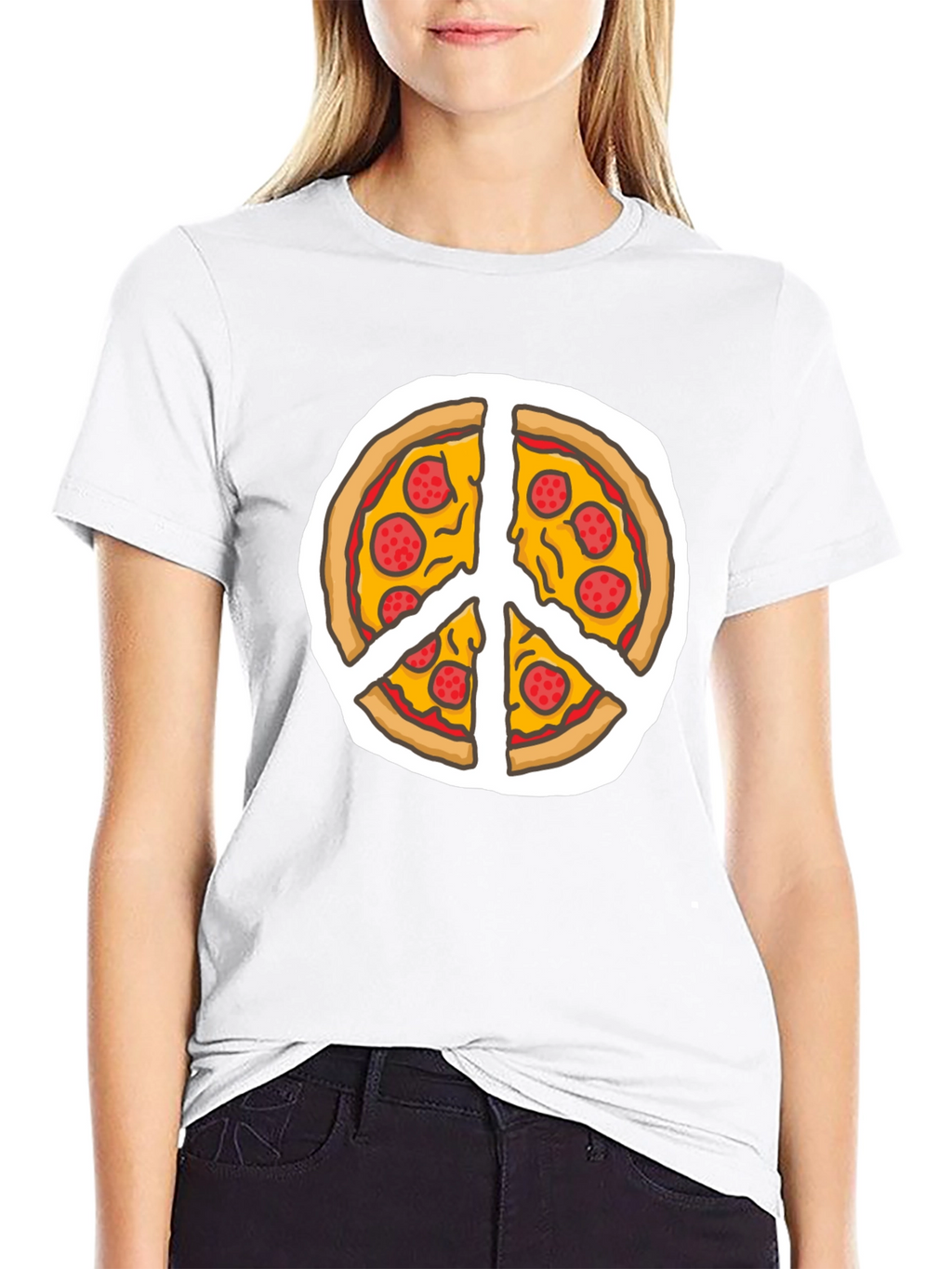 Pizza Peace Sign T-Shirt - Funny Foodie Tee