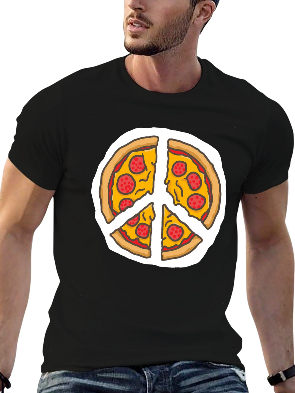Pizza Peace Sign T-Shirt - Funny Foodie Tee