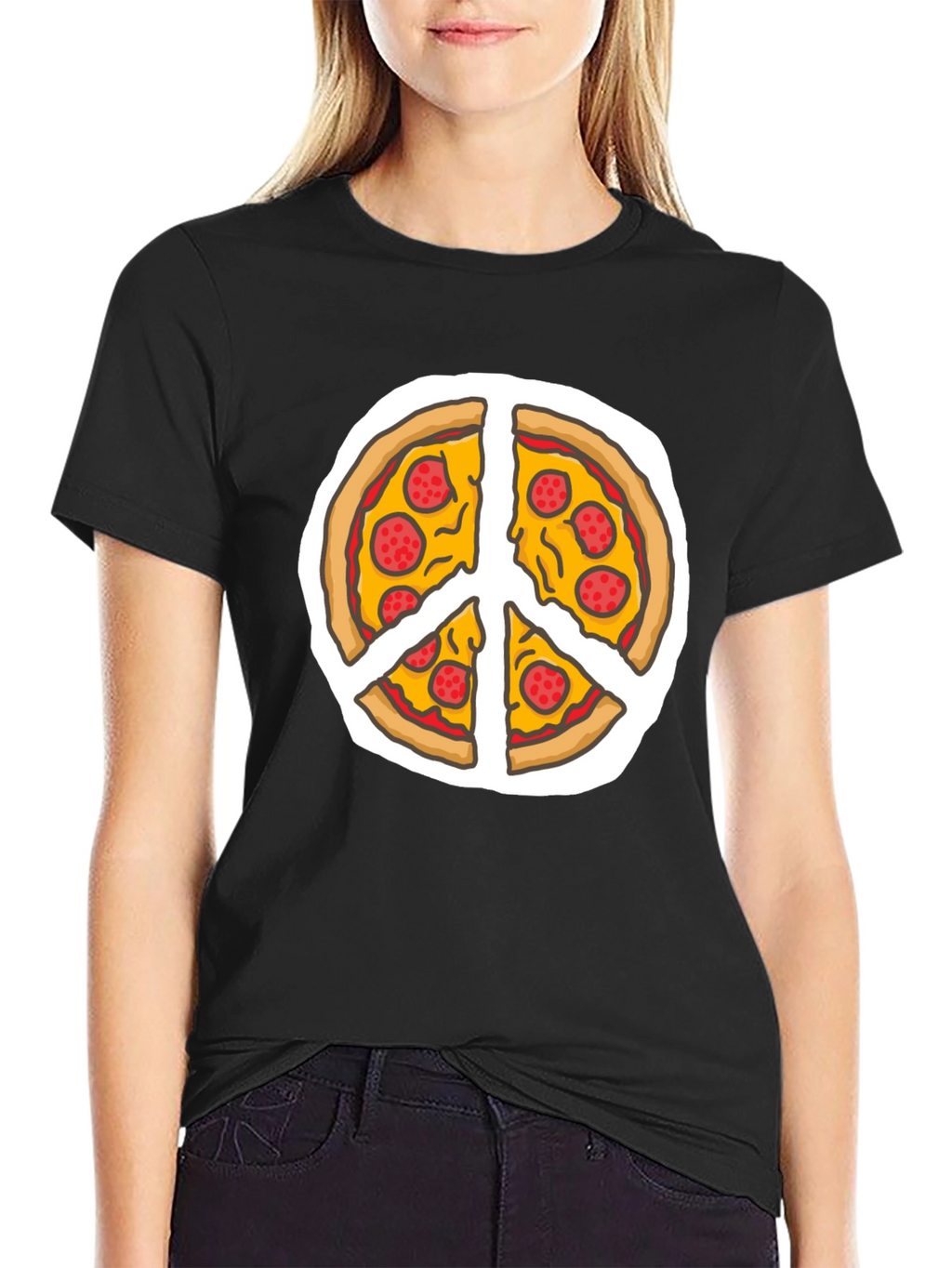 Pizza Peace Sign T-Shirt - Funny Foodie Tee